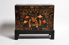 Late Qing Dynasty Storage Chest with Painting on Base