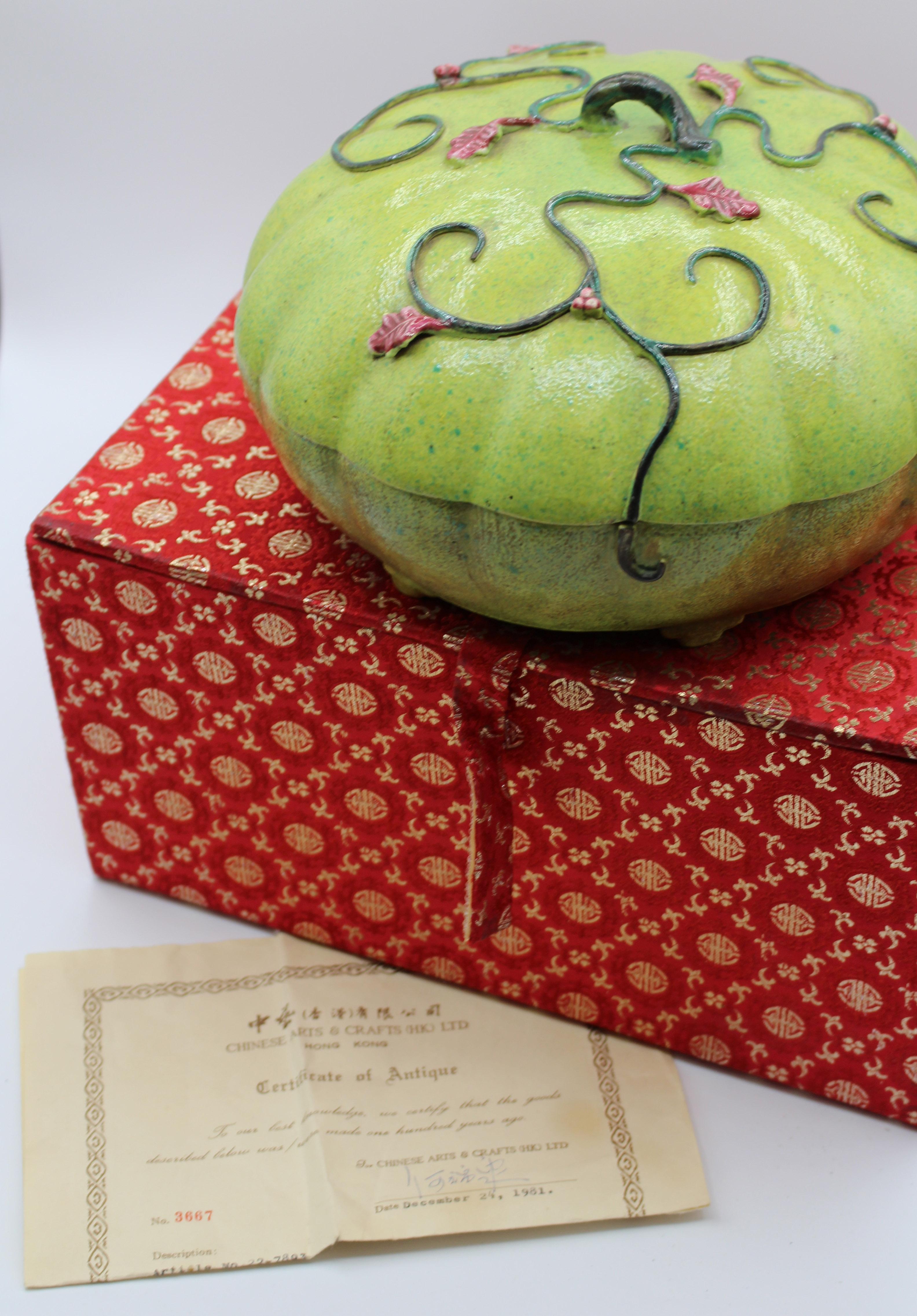 Late Qing to Early Republic Period Altar Melon Covered Bowl 3
