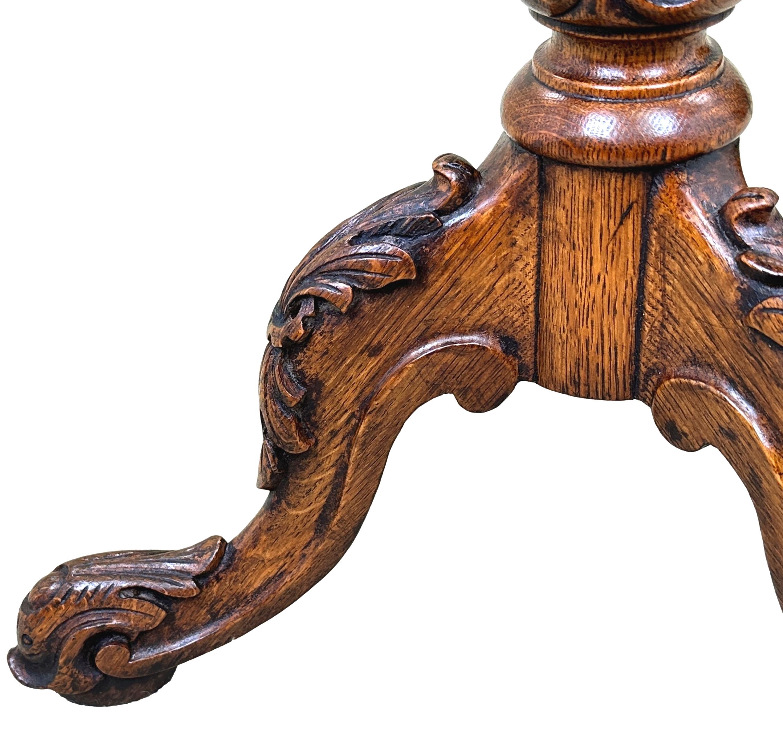 Late Regency 19th Century Gillows Oak Wine Table For Sale 1