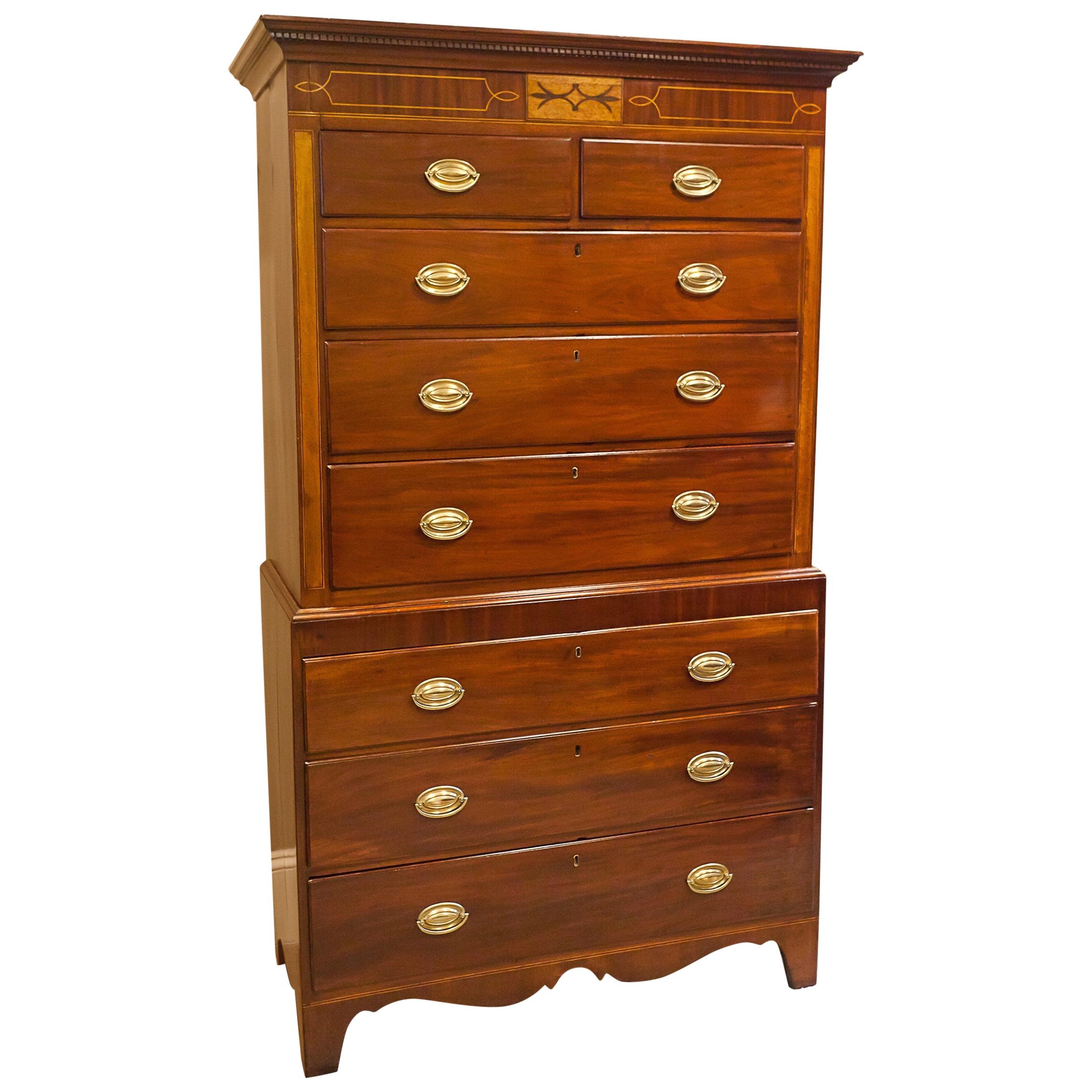 Late Regency Chest-on-Chest, England, circa 1820 For Sale