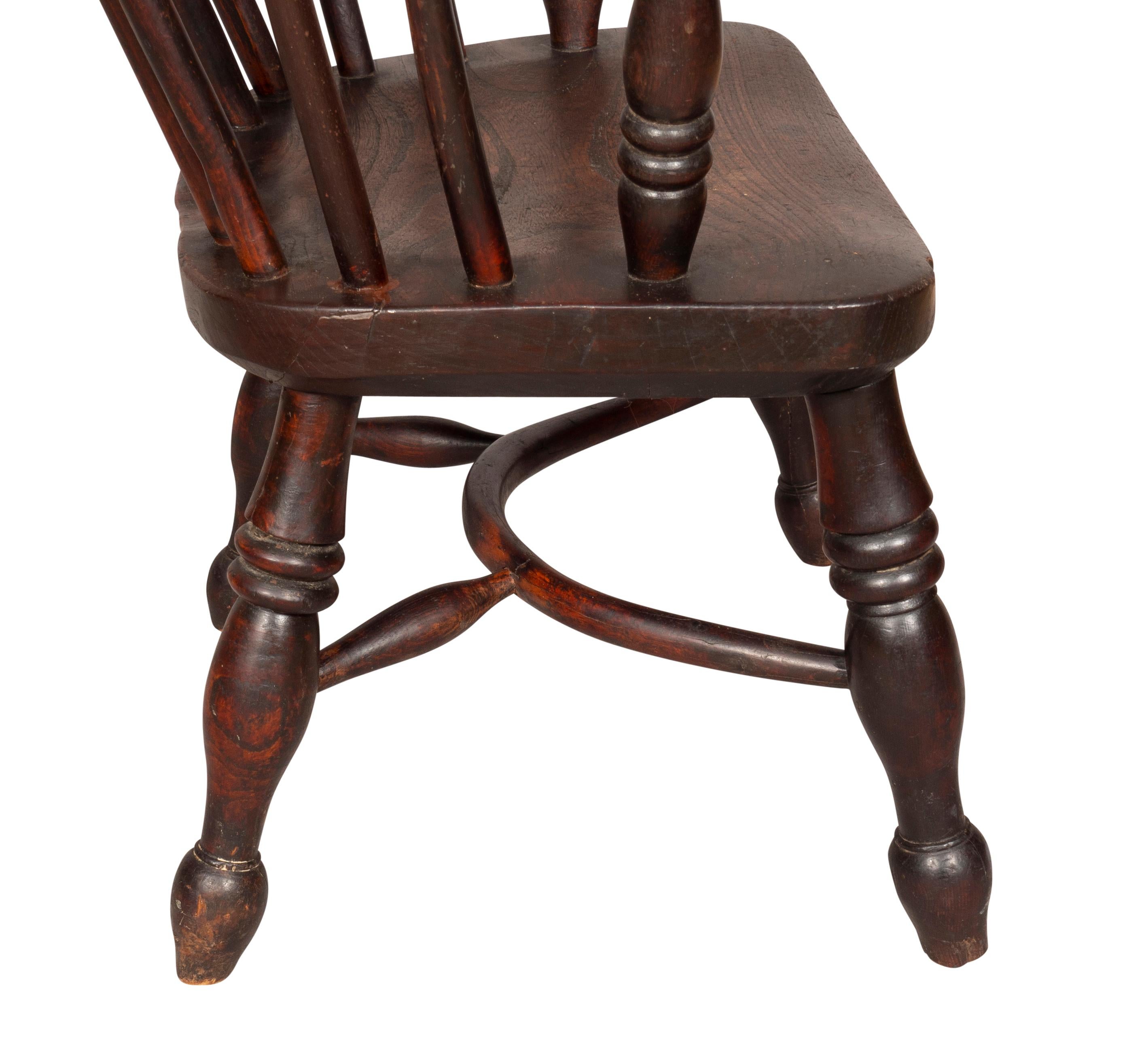 Late Regency Childs Yew and Elm Windsor Armchair For Sale 3