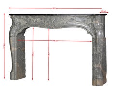 Chimenea de castillo francés de finales de la Regencia en mármol duro de Ardèche  Repisa antigua