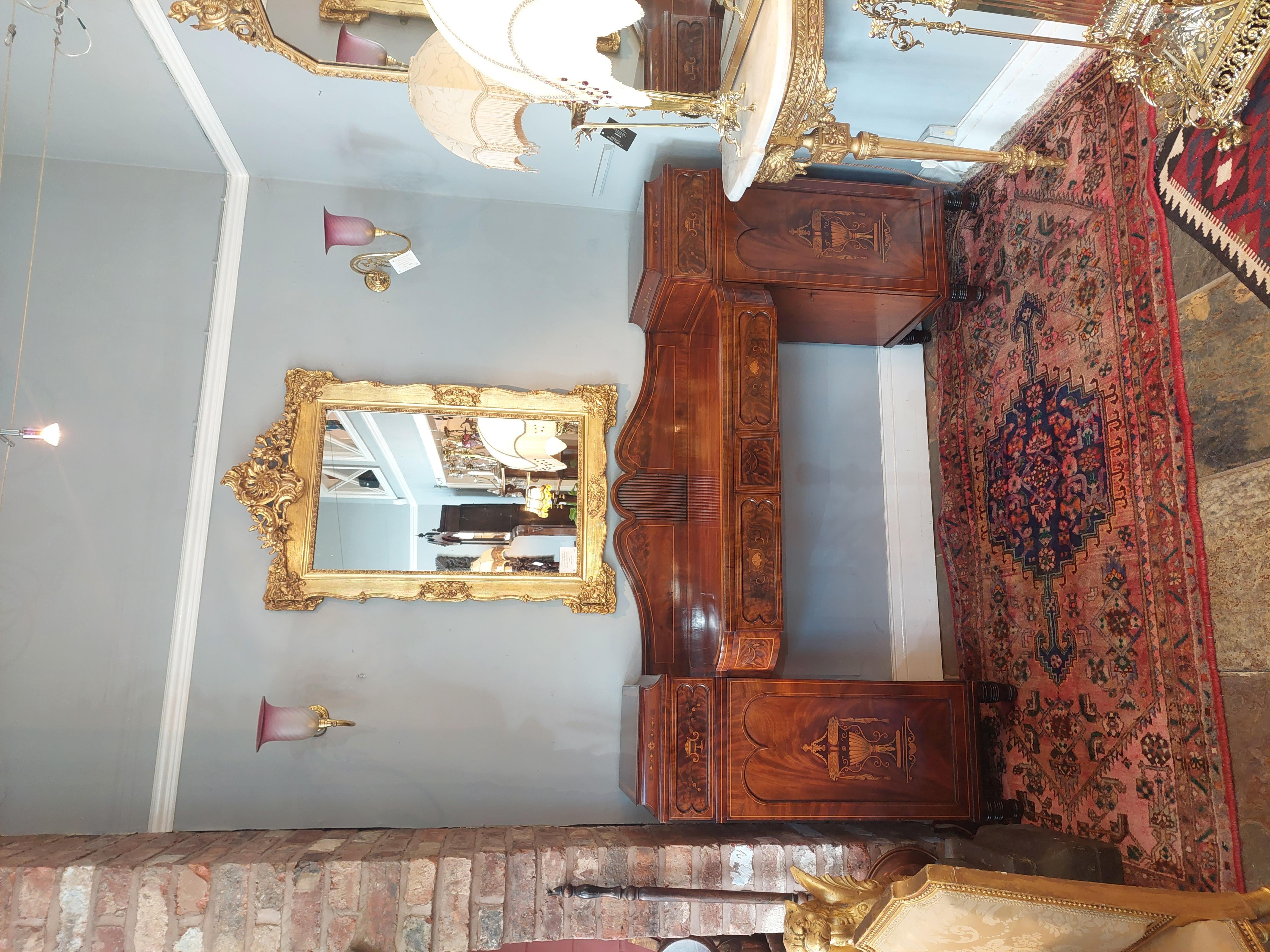 Late Regency Inlaid Mahogany Twin Pedestal Sideboard 8