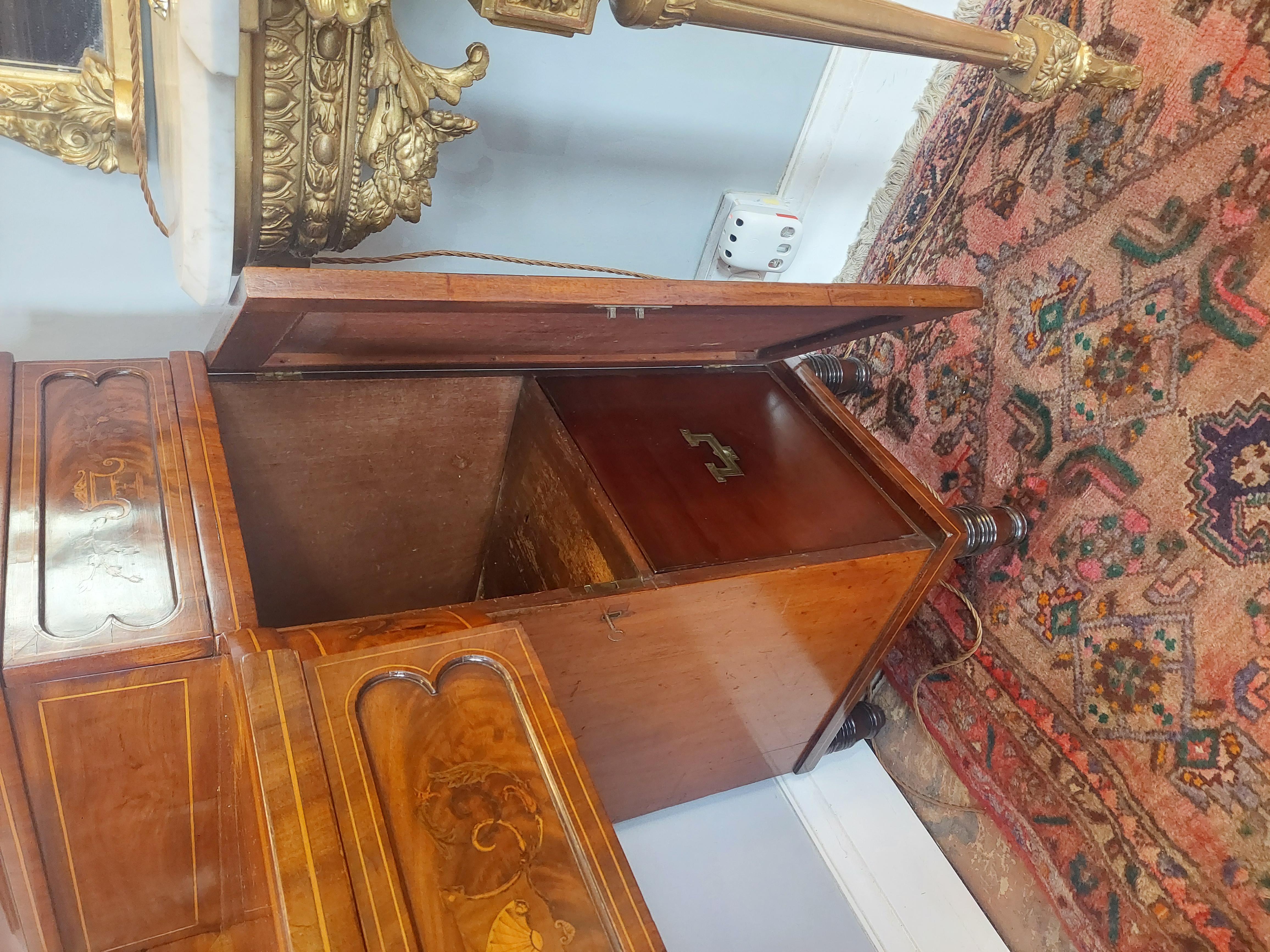 Late Regency Inlaid Mahogany Twin Pedestal Sideboard 1