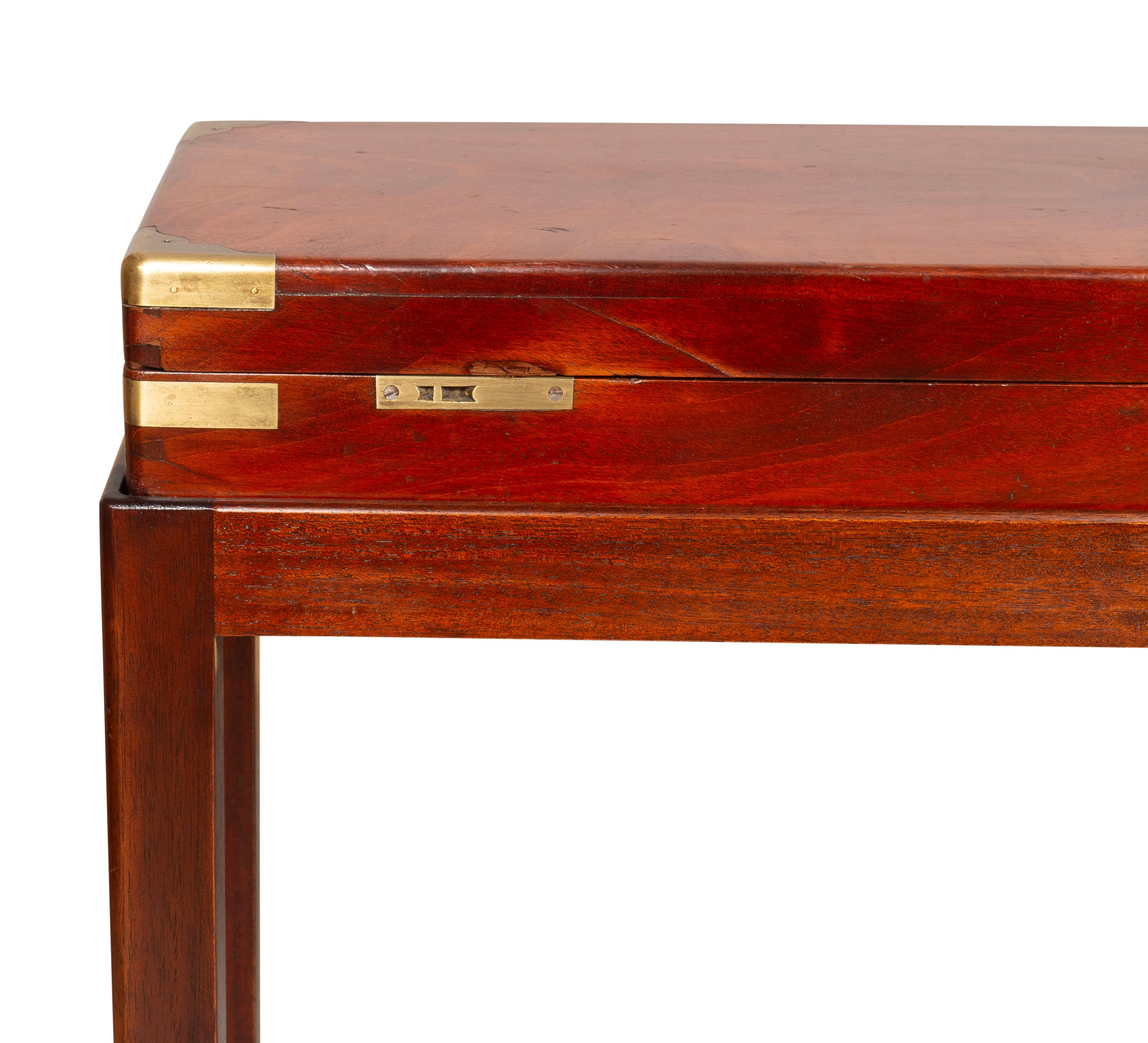 Late Regency Mahogany And Brass Gun Box On Base For Sale 5