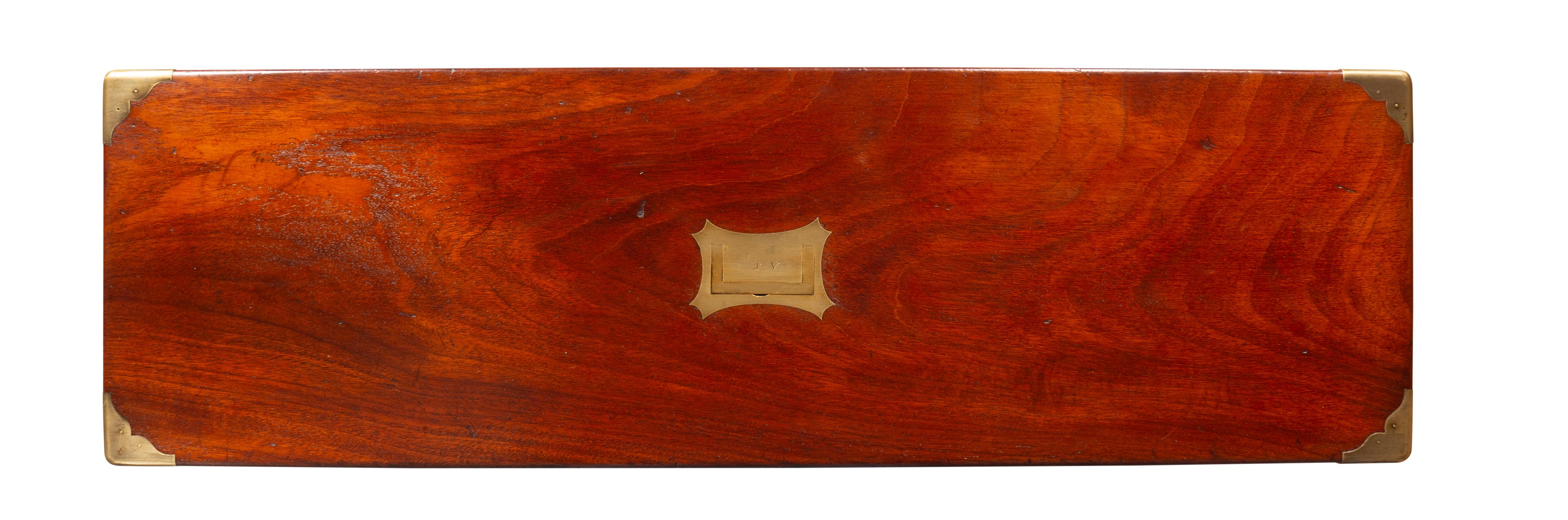 Late Regency Mahogany And Brass Gun Box On Base For Sale 7