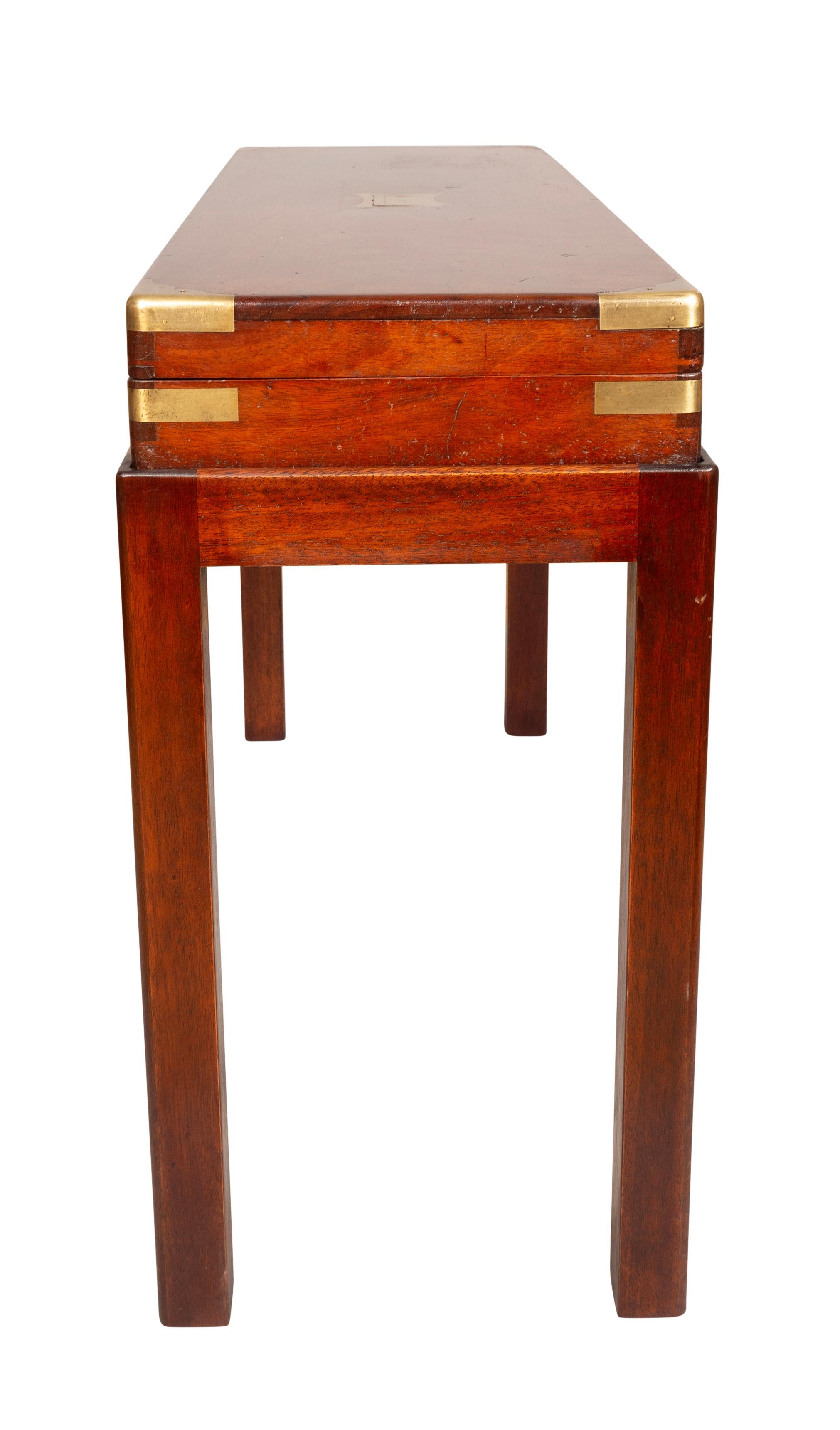 Early 19th Century Late Regency Mahogany And Brass Gun Box On Base For Sale