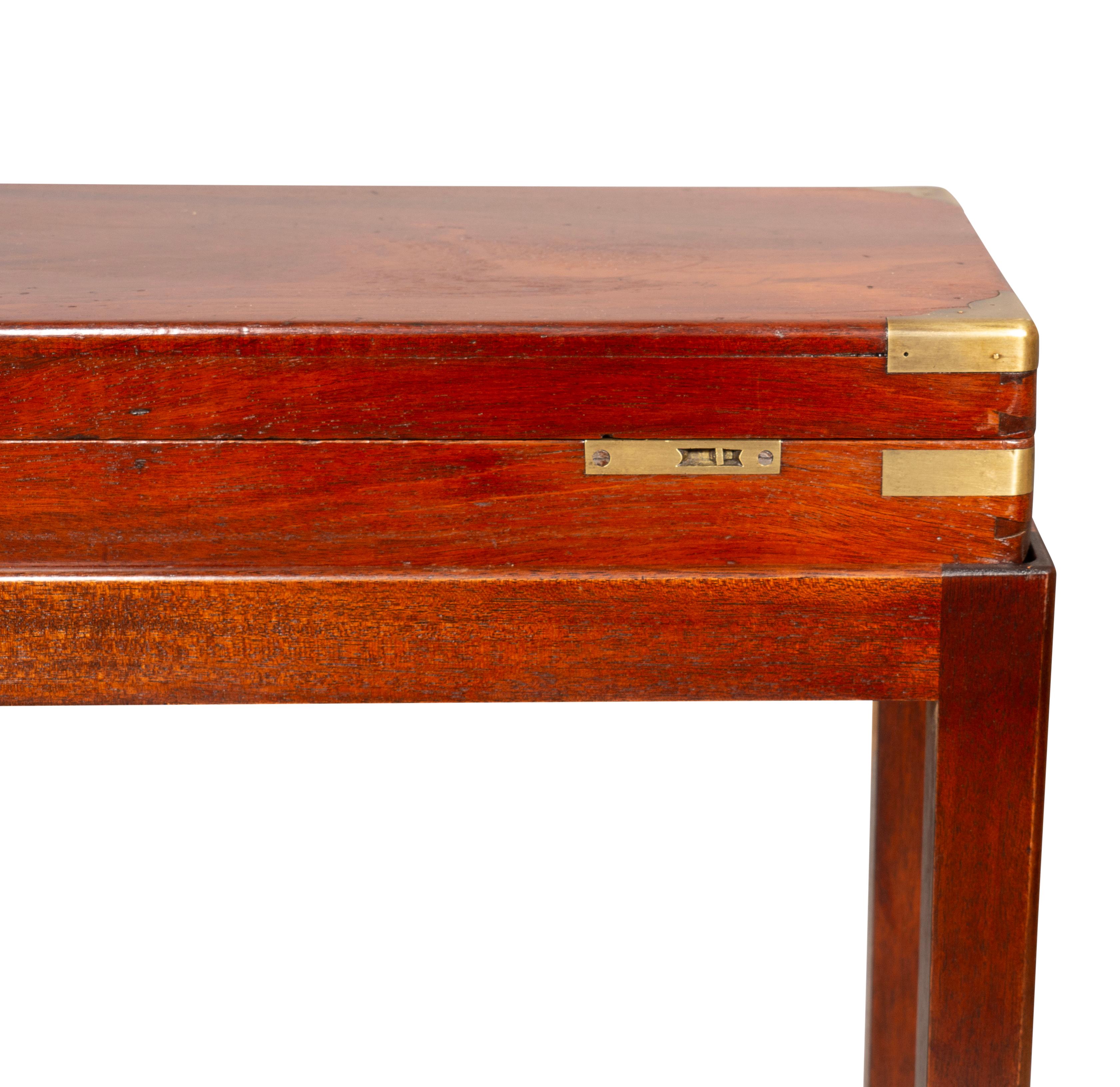 Late Regency Mahogany And Brass Gun Box On Base For Sale 4