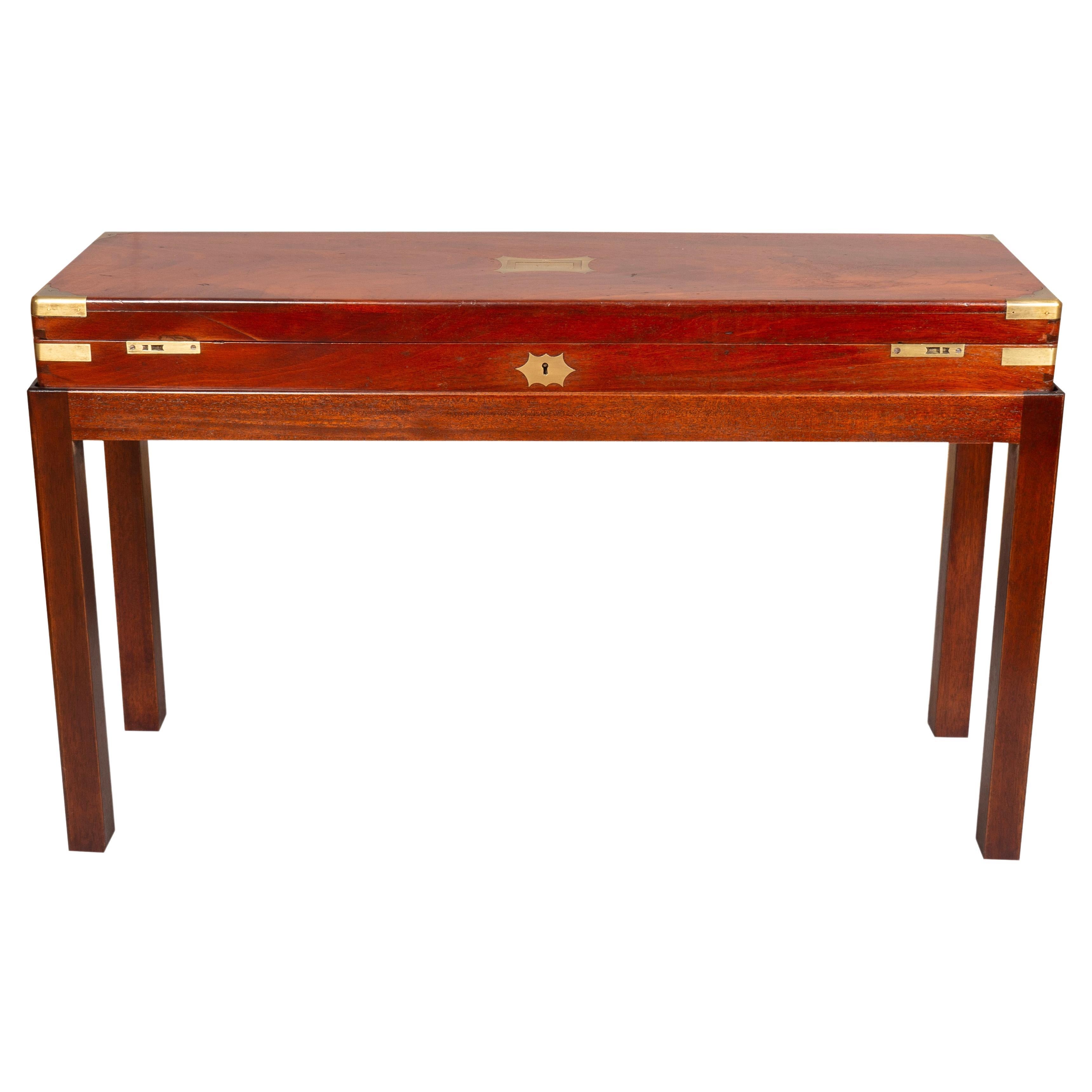 Late Regency Mahogany And Brass Gun Box On Base