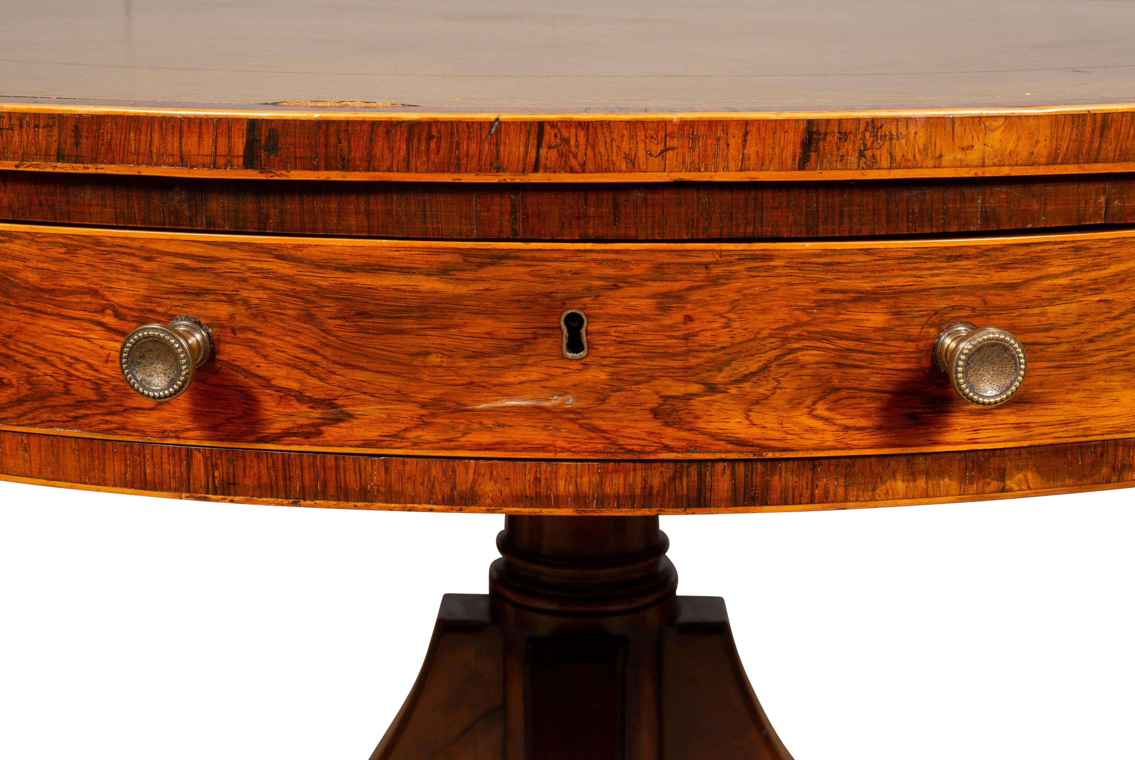 Late Regency Mahogany And Rosewood Drum Table For Sale 9