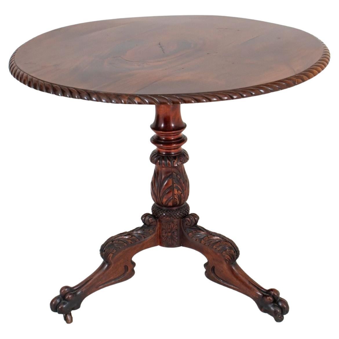 Late Regency Mahogany Circular Tilt-Top Table