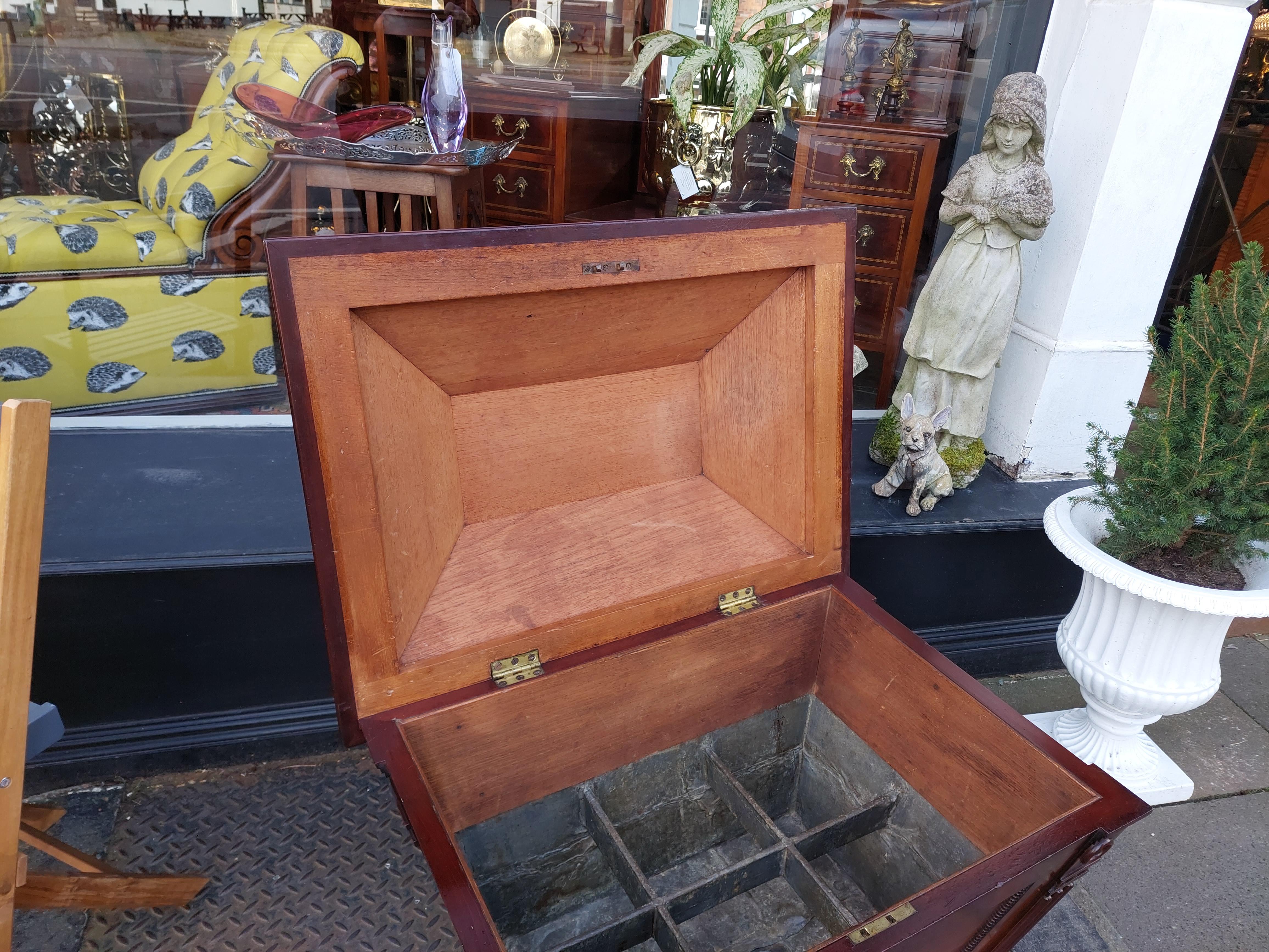 19th Century Late Regency Mahogany Sarcophagus Cellarette For Sale