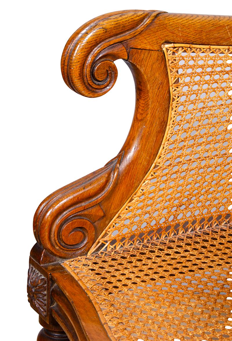 Late Regency Oak and Caned Tub Chair 9