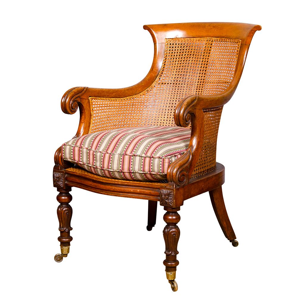 Late Regency Oak and Caned Tub Chair 2