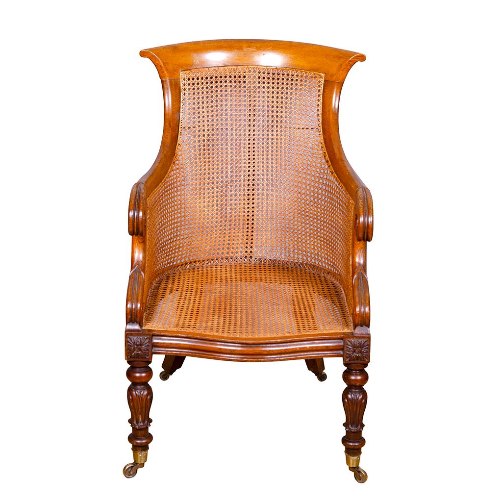 Late Regency Oak and Caned Tub Chair 4