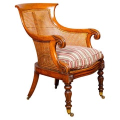 Late Regency Oak and Caned Tub Chair