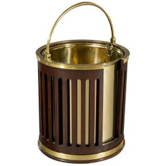 Late Regency Period George III Brass Bound Mahogany Plate Bucket