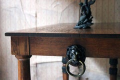 Late Regency Period Golden Oak and Ebonised Library Table, circa 1820-1825