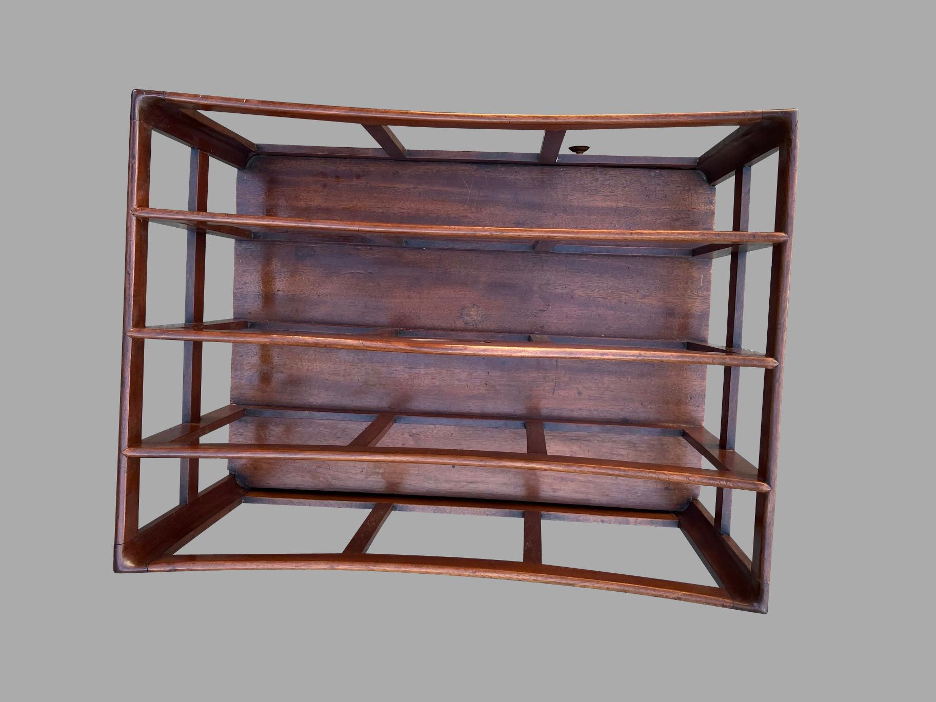 Mid-19th Century Late Regency Period Mahogany 4 Section Canterbury with Two Drawers
