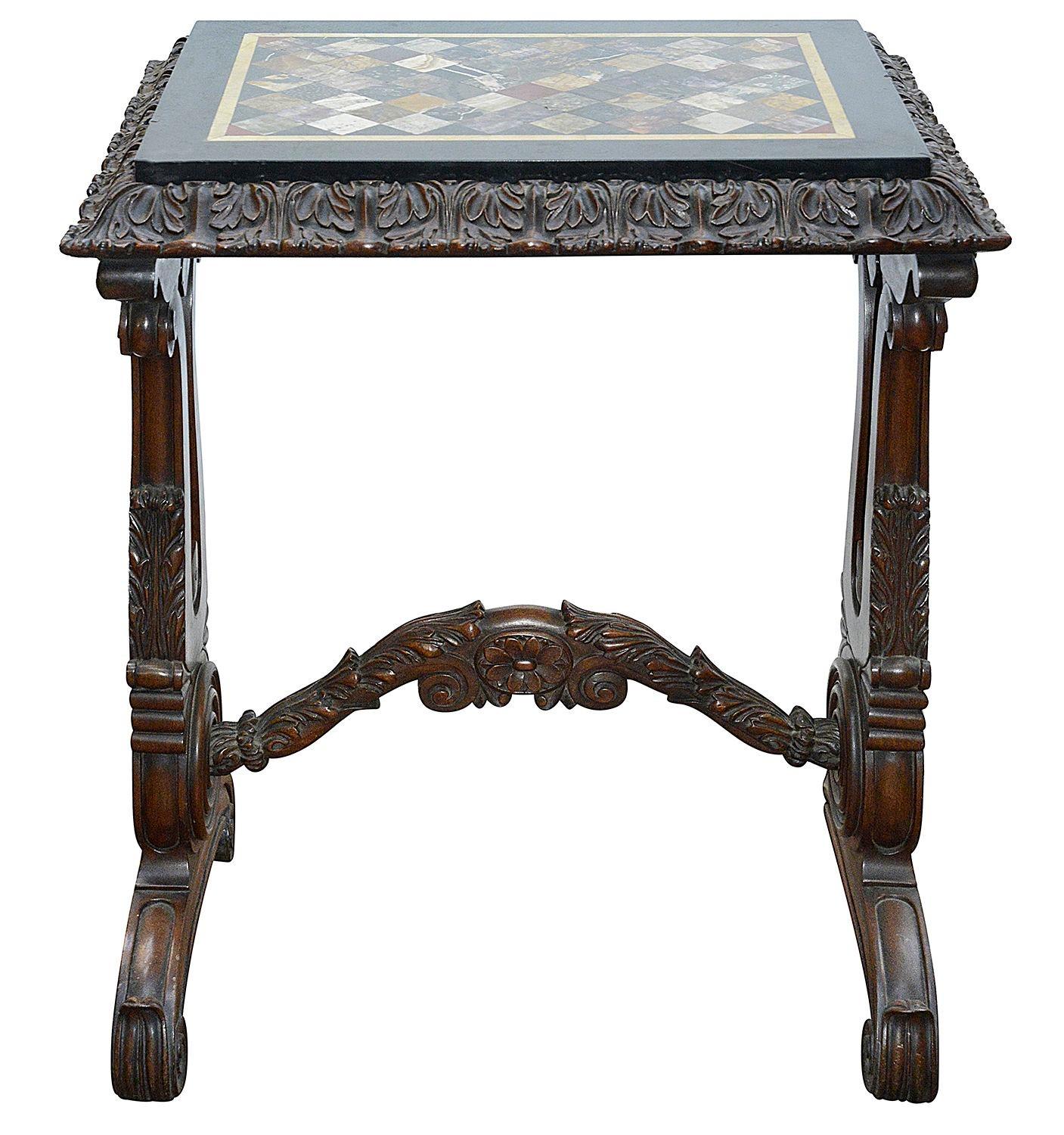 English Late Regency period Specimen marble top side table, circa 1820-30 For Sale