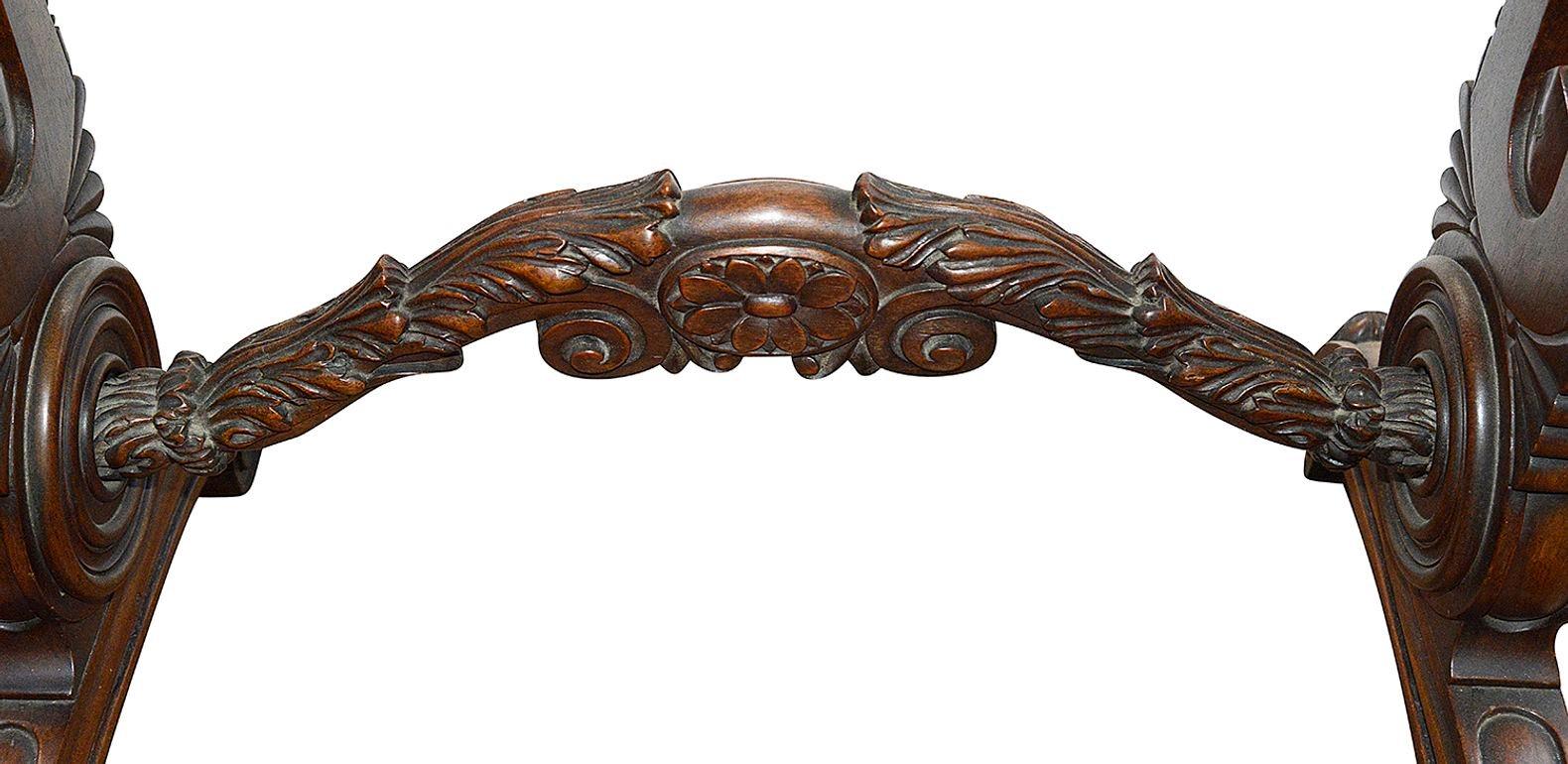 Hand-Carved Late Regency period Specimen marble top side table, circa 1820-30 For Sale
