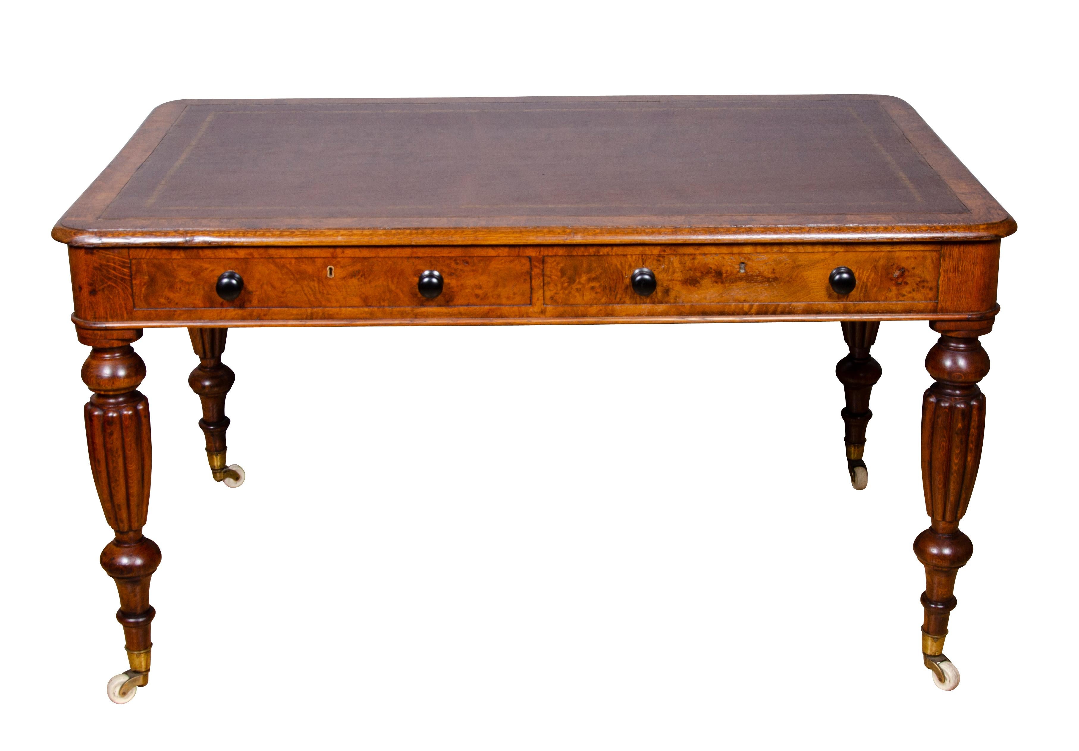 Late Regency Pollard Oak Writing Table 8