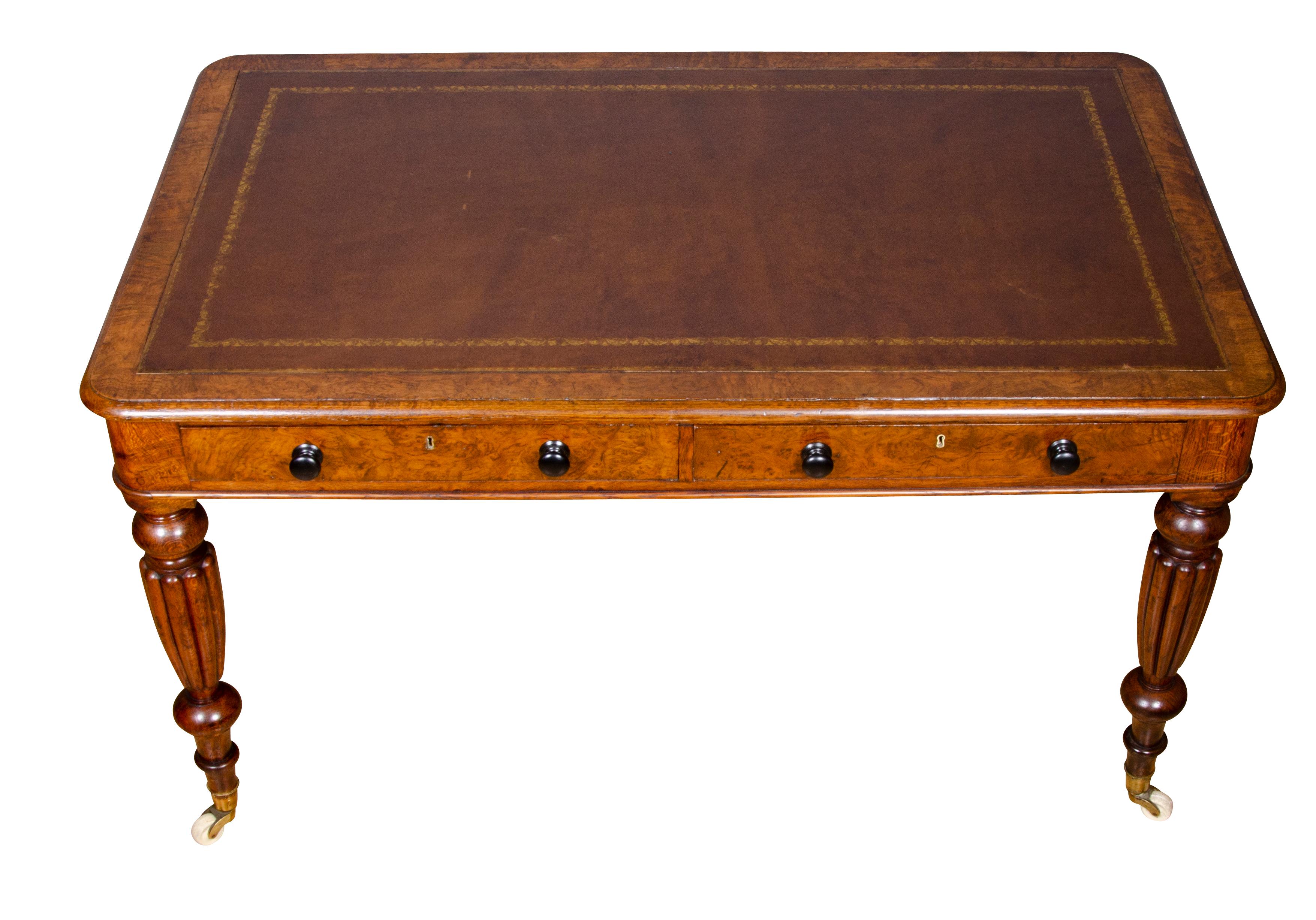 Late Regency Pollard Oak Writing Table 1