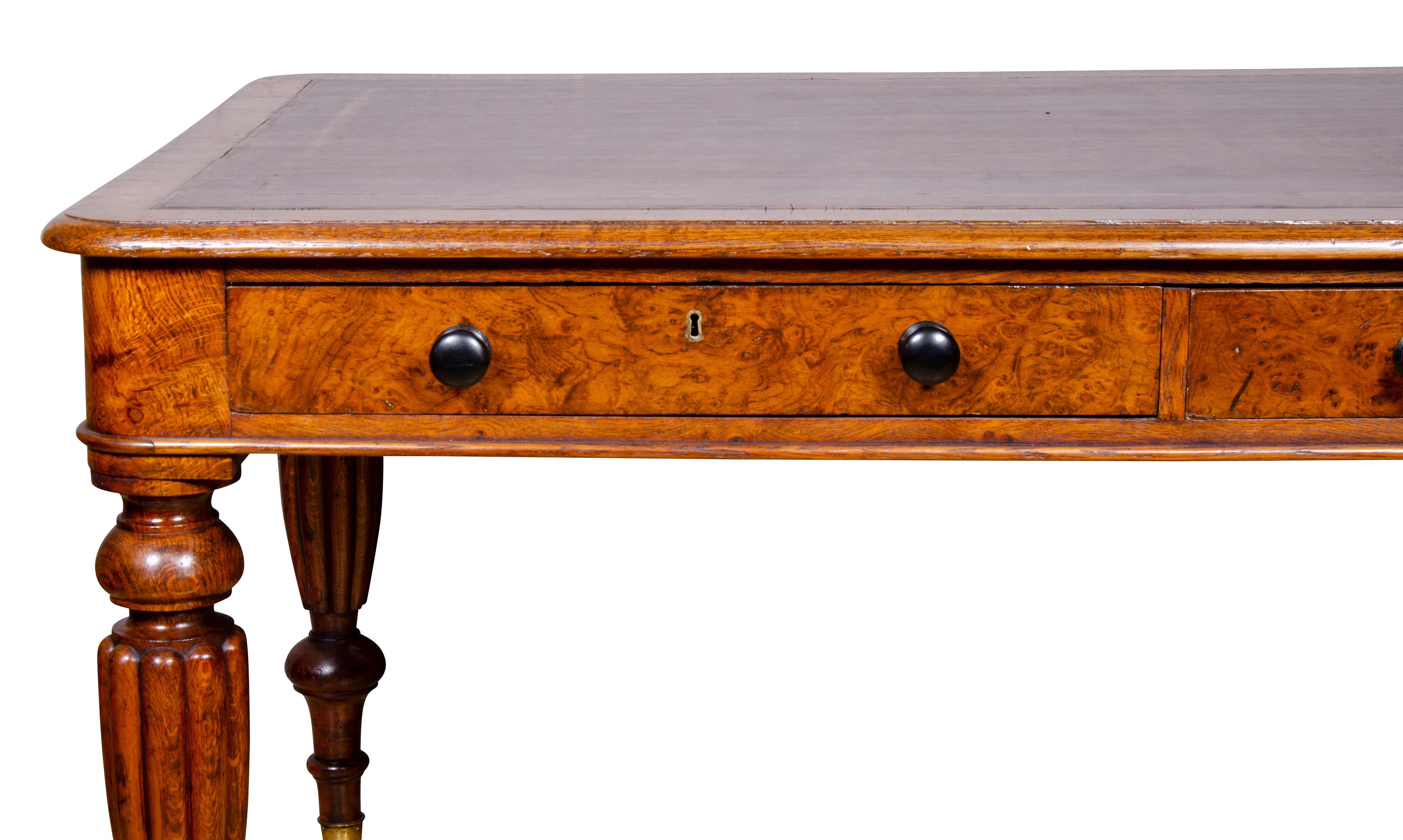 Late Regency Pollard Oak Writing Table 2
