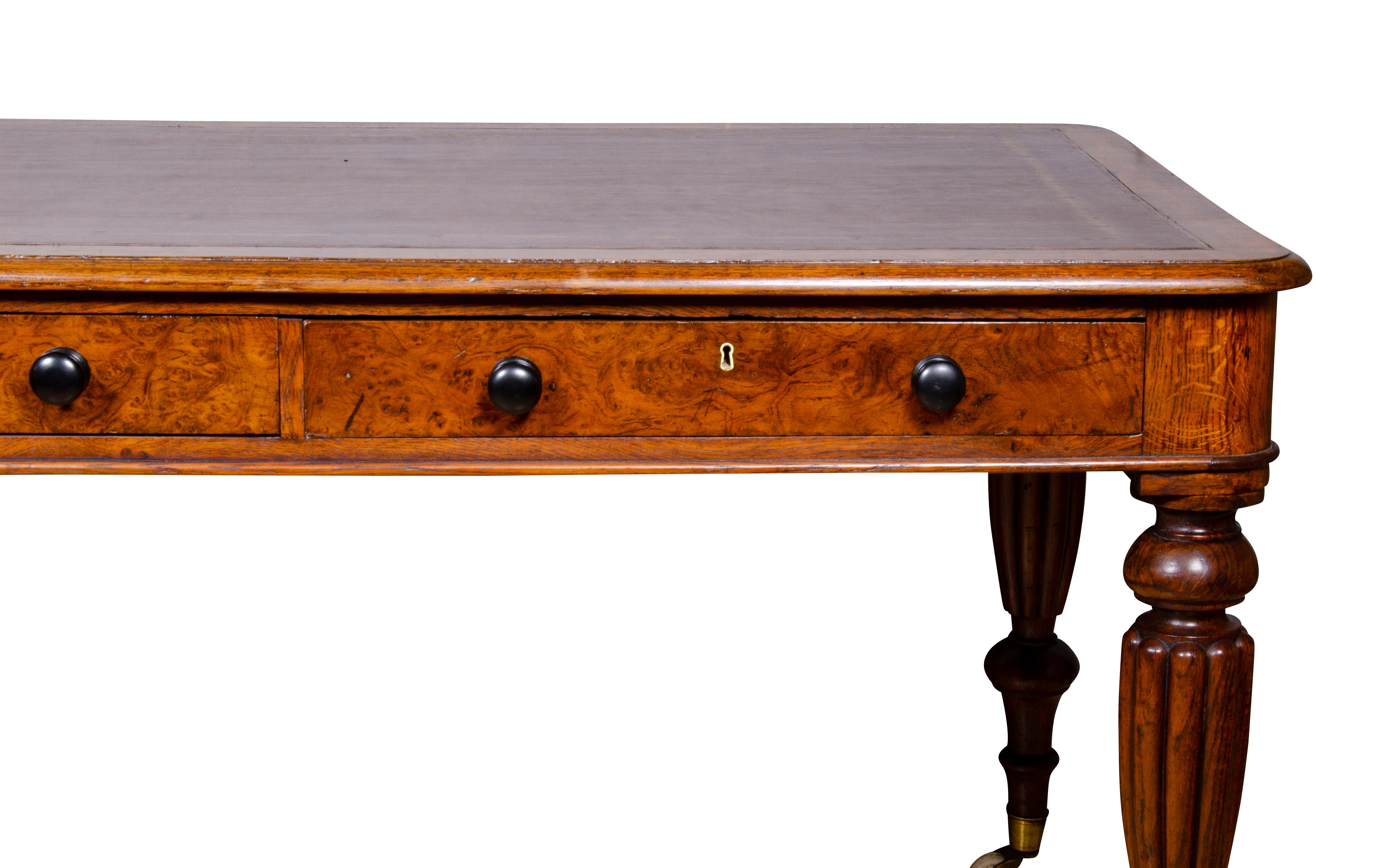 Late Regency Pollard Oak Writing Table 3