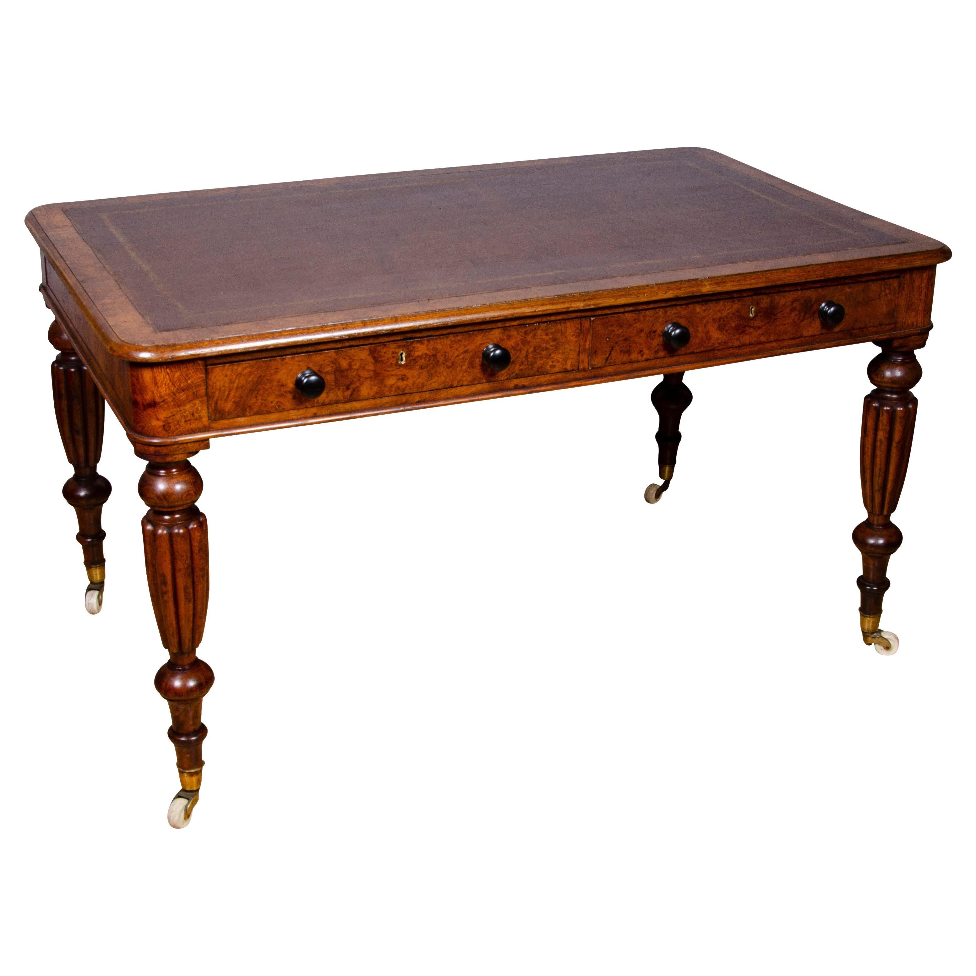 Late Regency Pollard Oak Writing Table