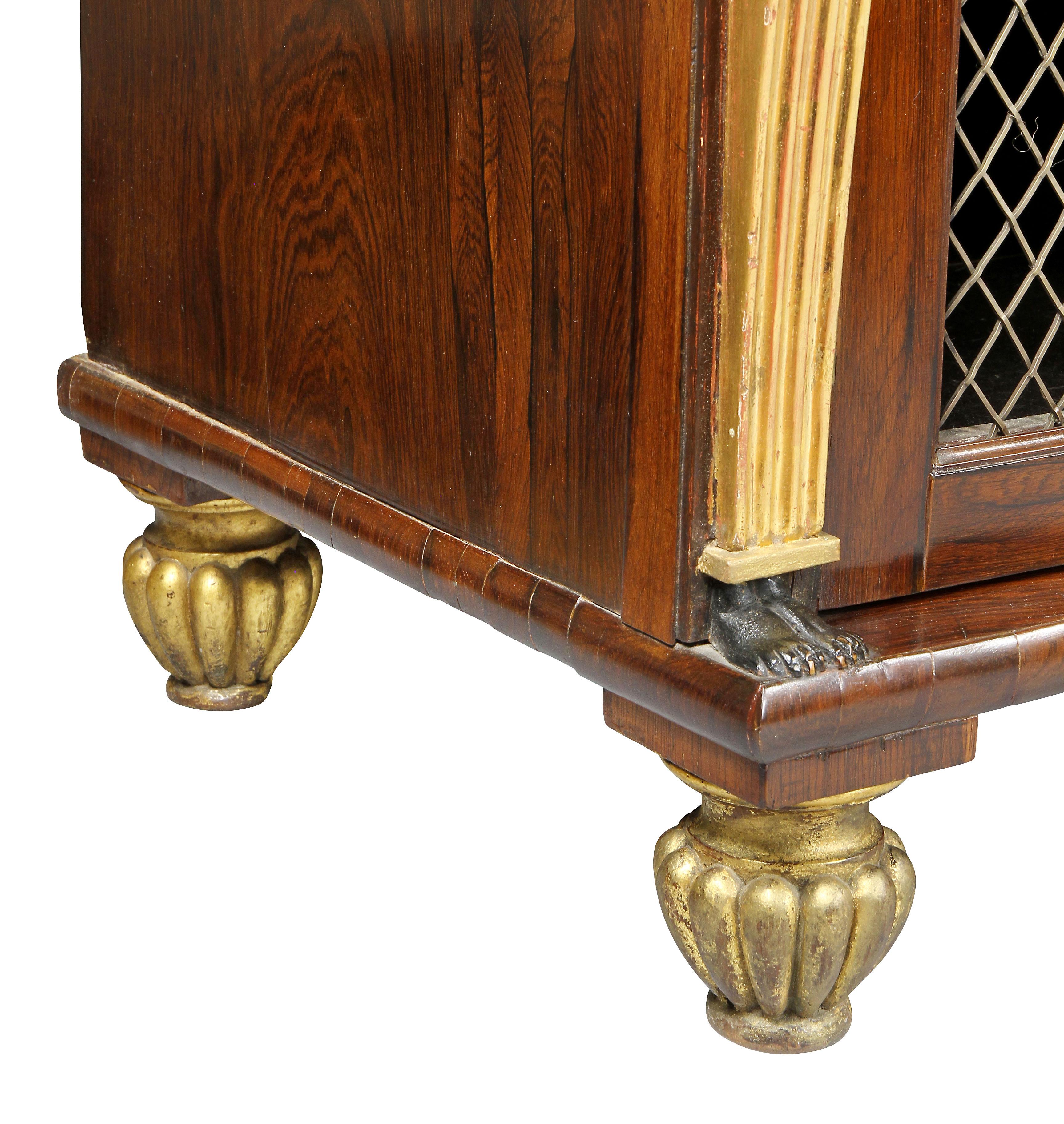 Late Regency Rosewood and Gilt/Ebonized Credenza 5