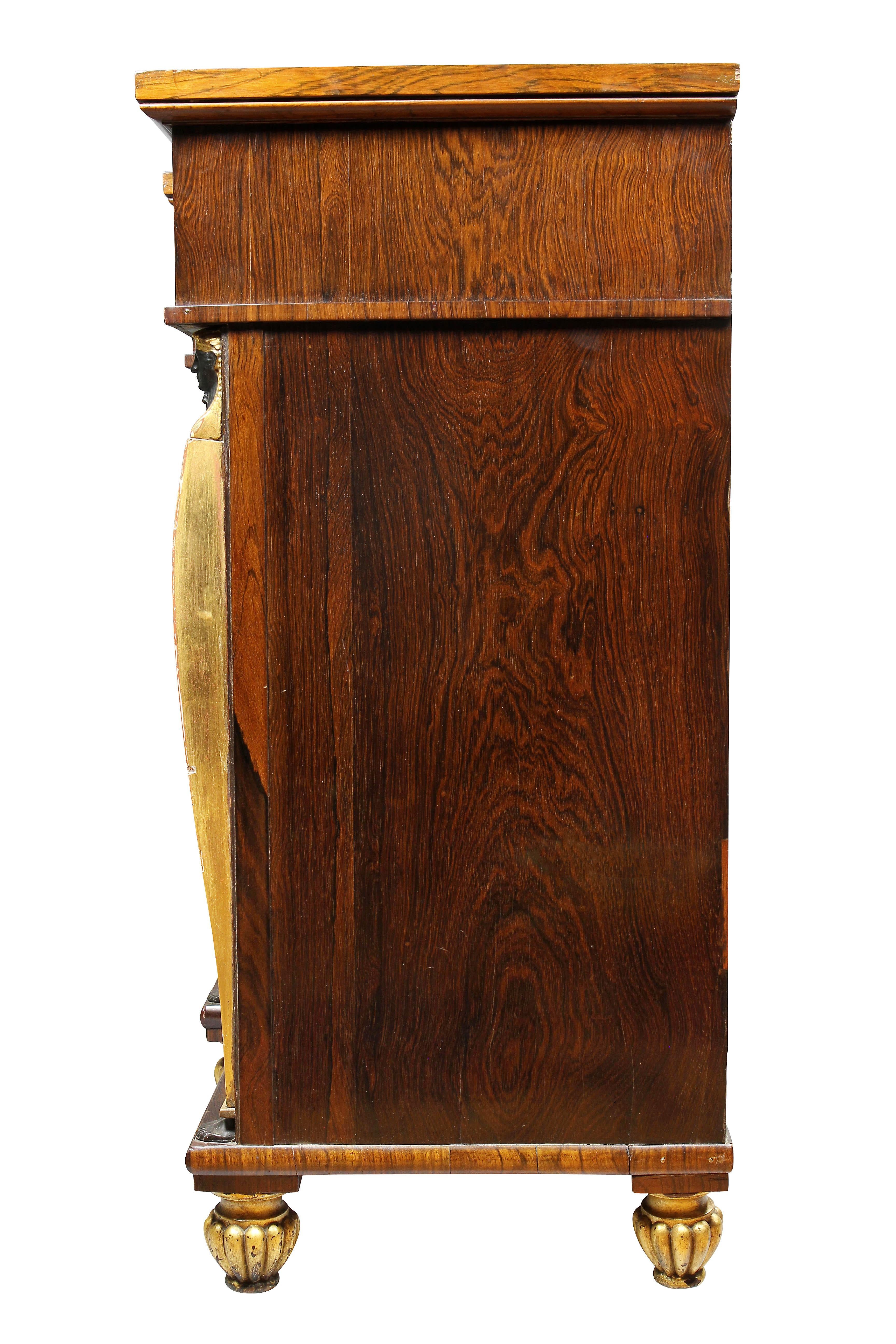 Late Regency Rosewood and Gilt/Ebonized Credenza 7