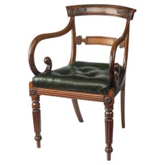 Late Regency rosewood desk chair attributed to Gillows