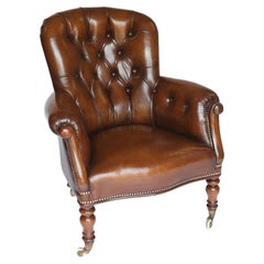 Late Regency Rosewood & Leather Library Chair