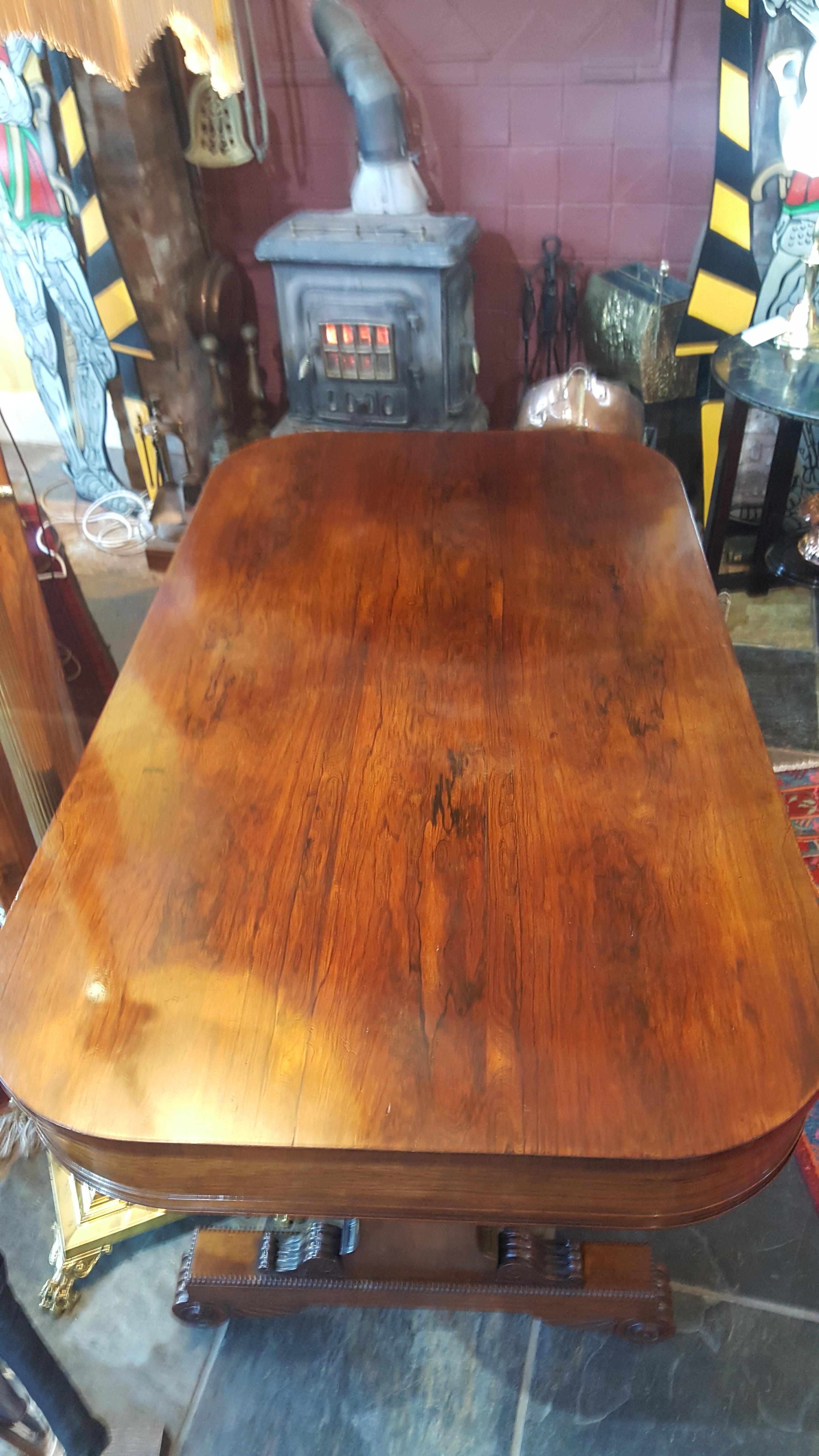 Late Regency Rosewood Library Table For Sale 1