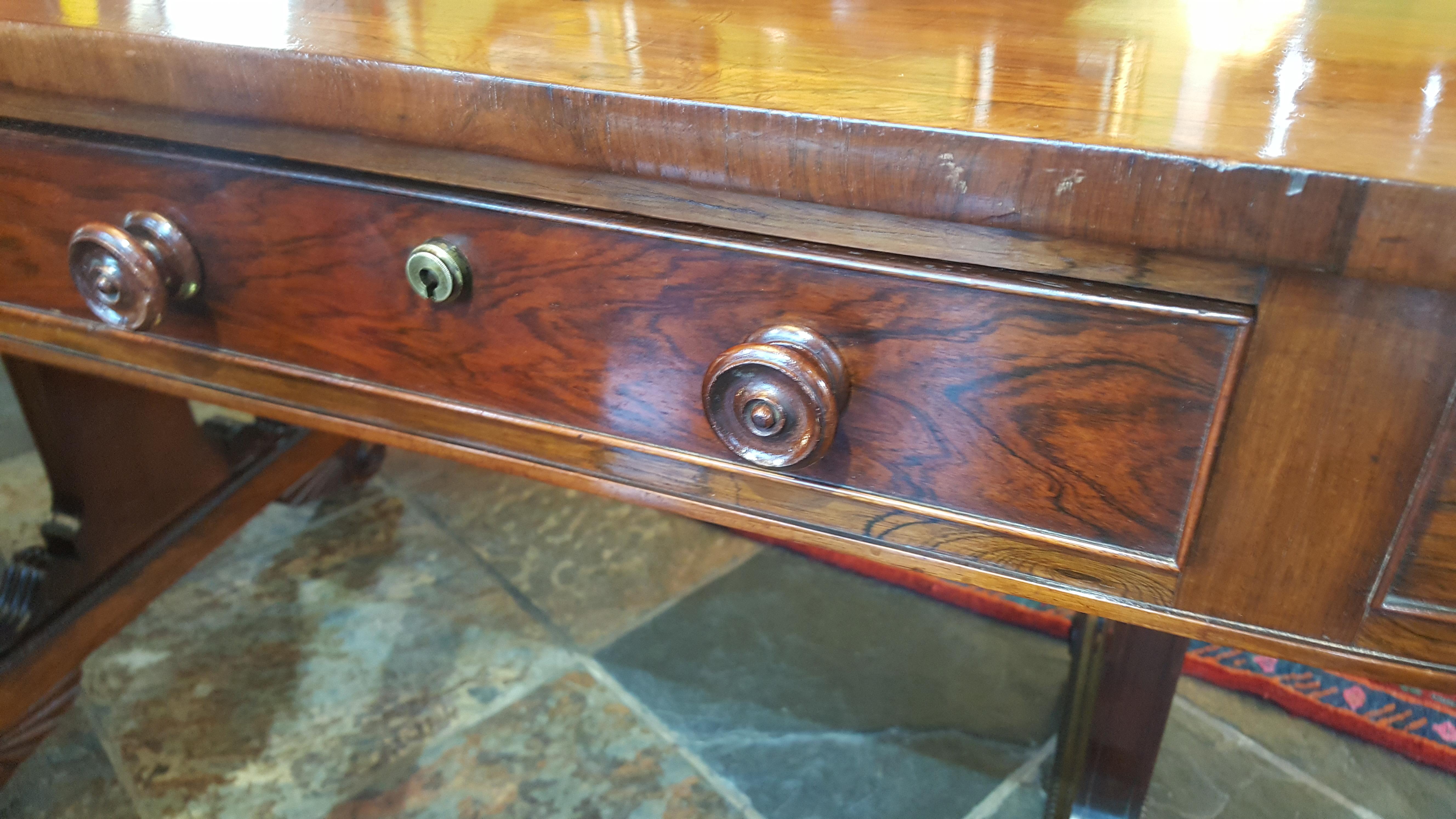 Late Regency Rosewood Library Table For Sale 2