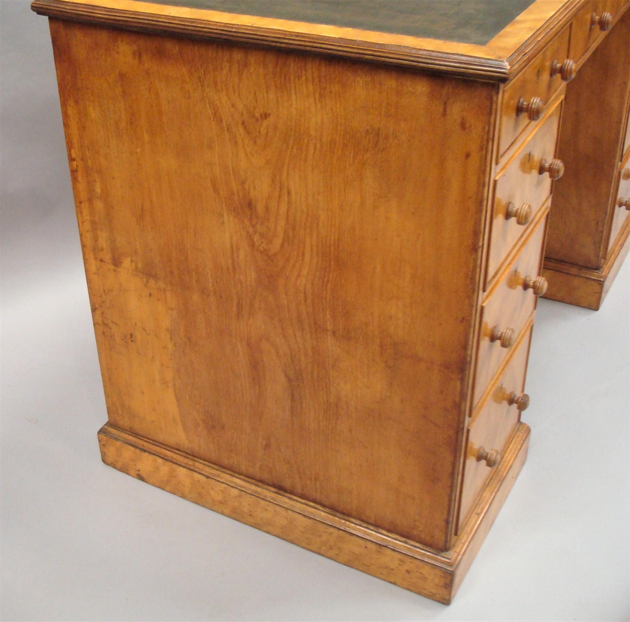 Late Regency Satin Birch Pedestal Desk 9
