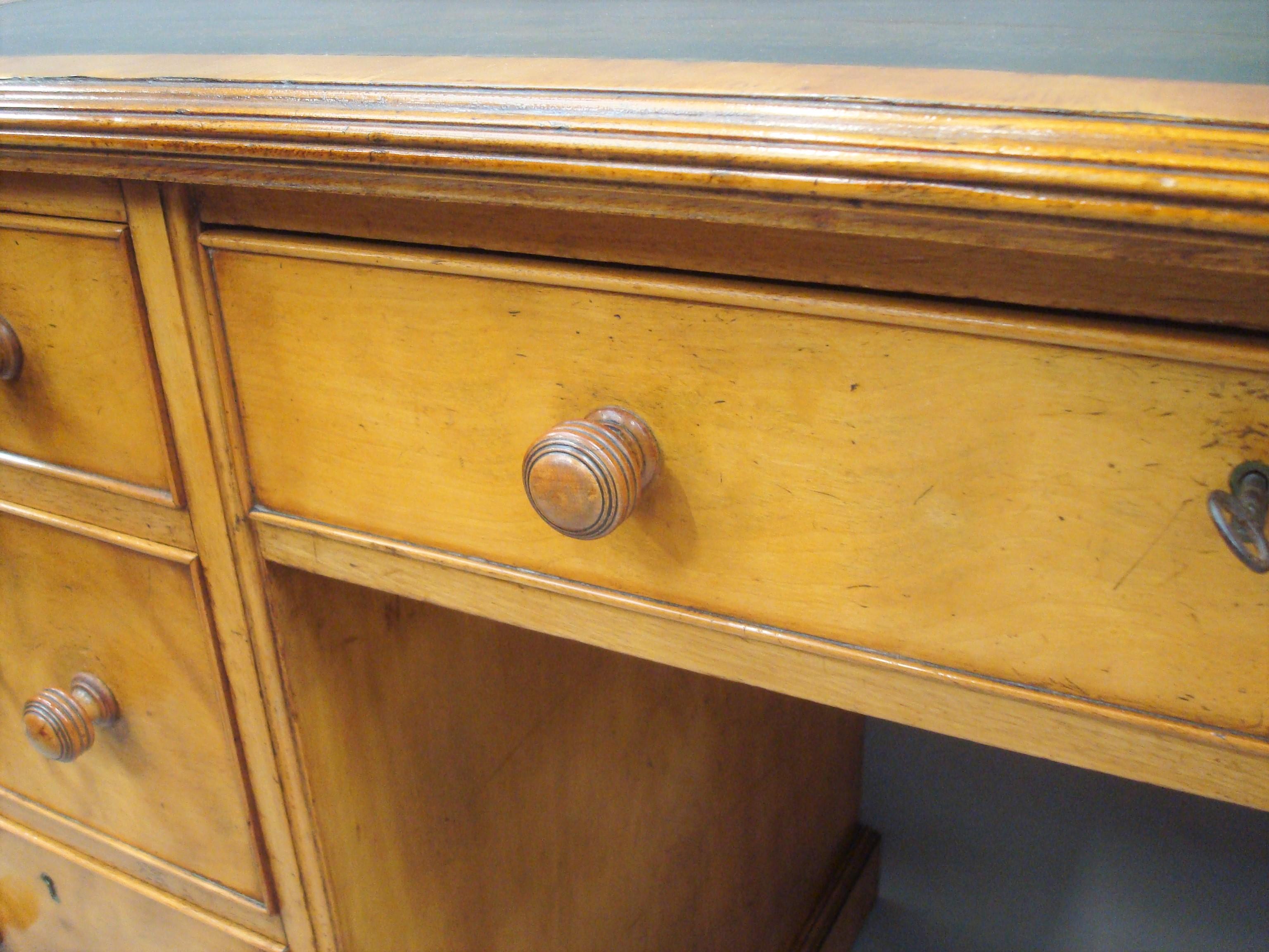 Late Regency Satin Birch Pedestal Desk 2