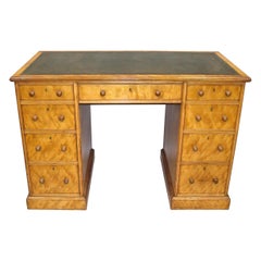 Late Regency Satin Birch Pedestal Desk