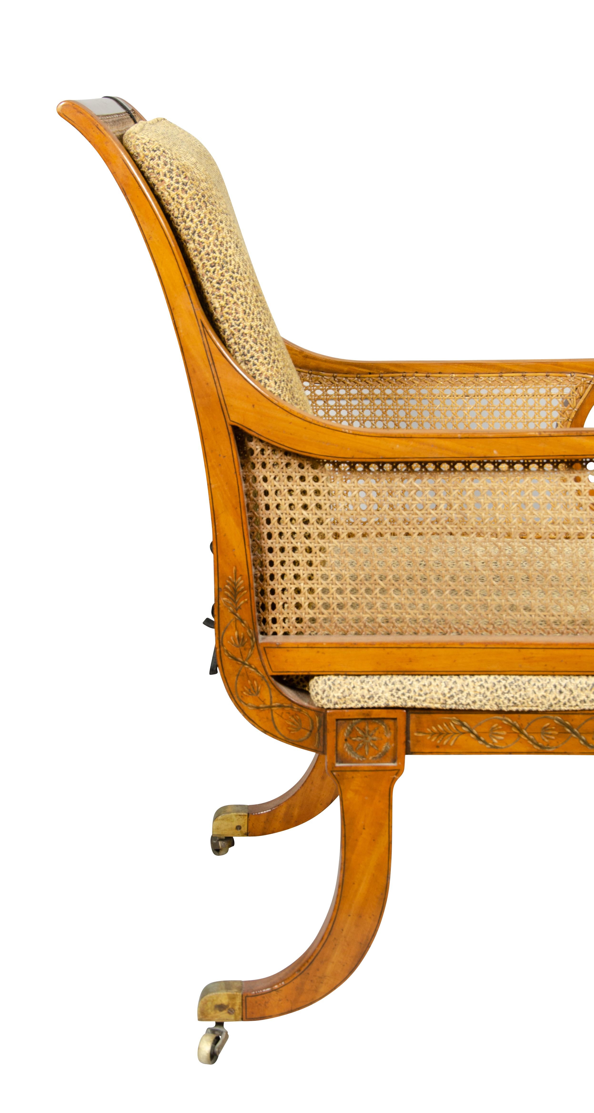 Sessel aus Seidenholz und lackiertem Lack im späten Regency-Stil im Angebot 5