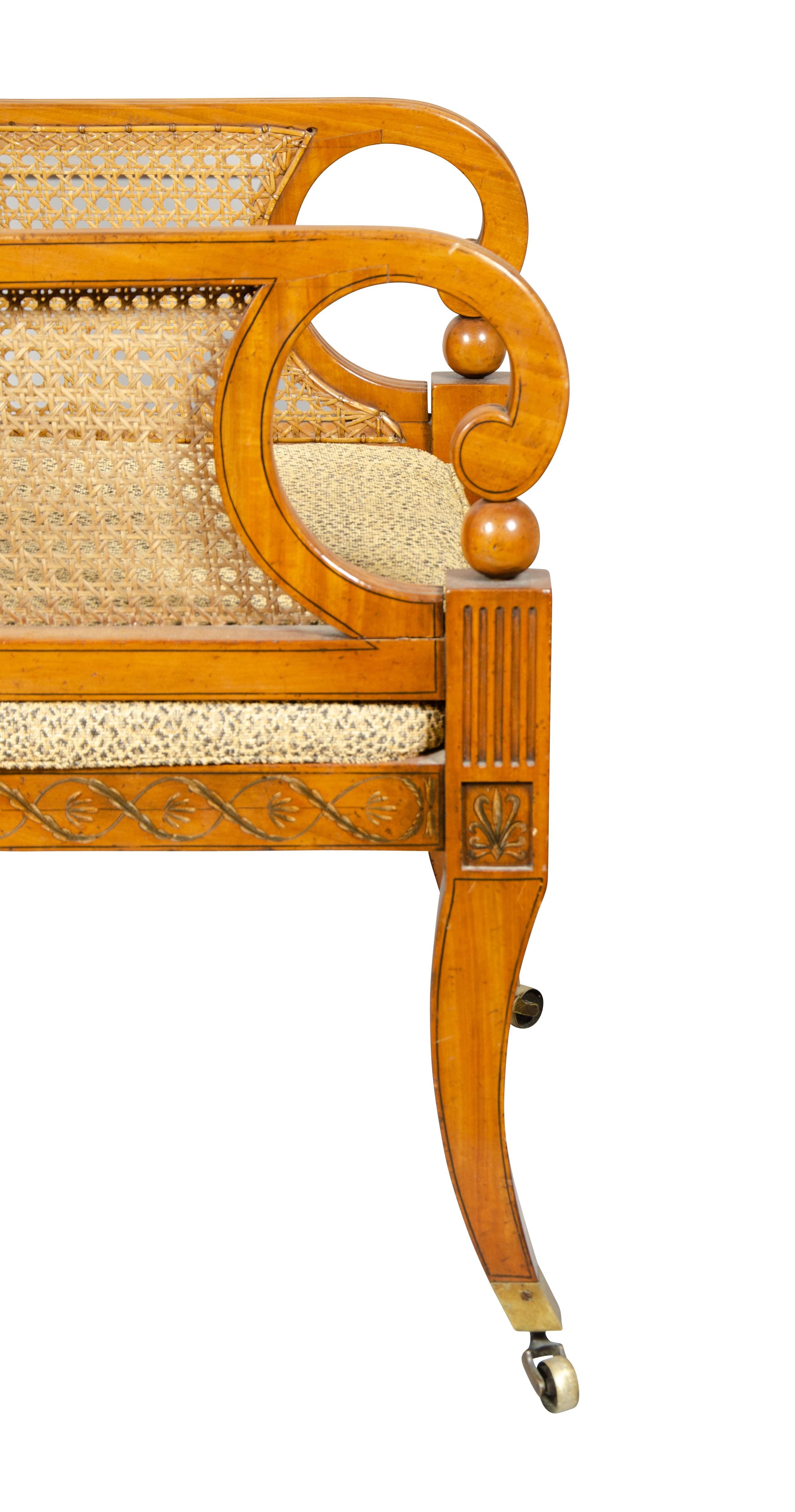 Sessel aus Seidenholz und lackiertem Lack im späten Regency-Stil im Angebot 6
