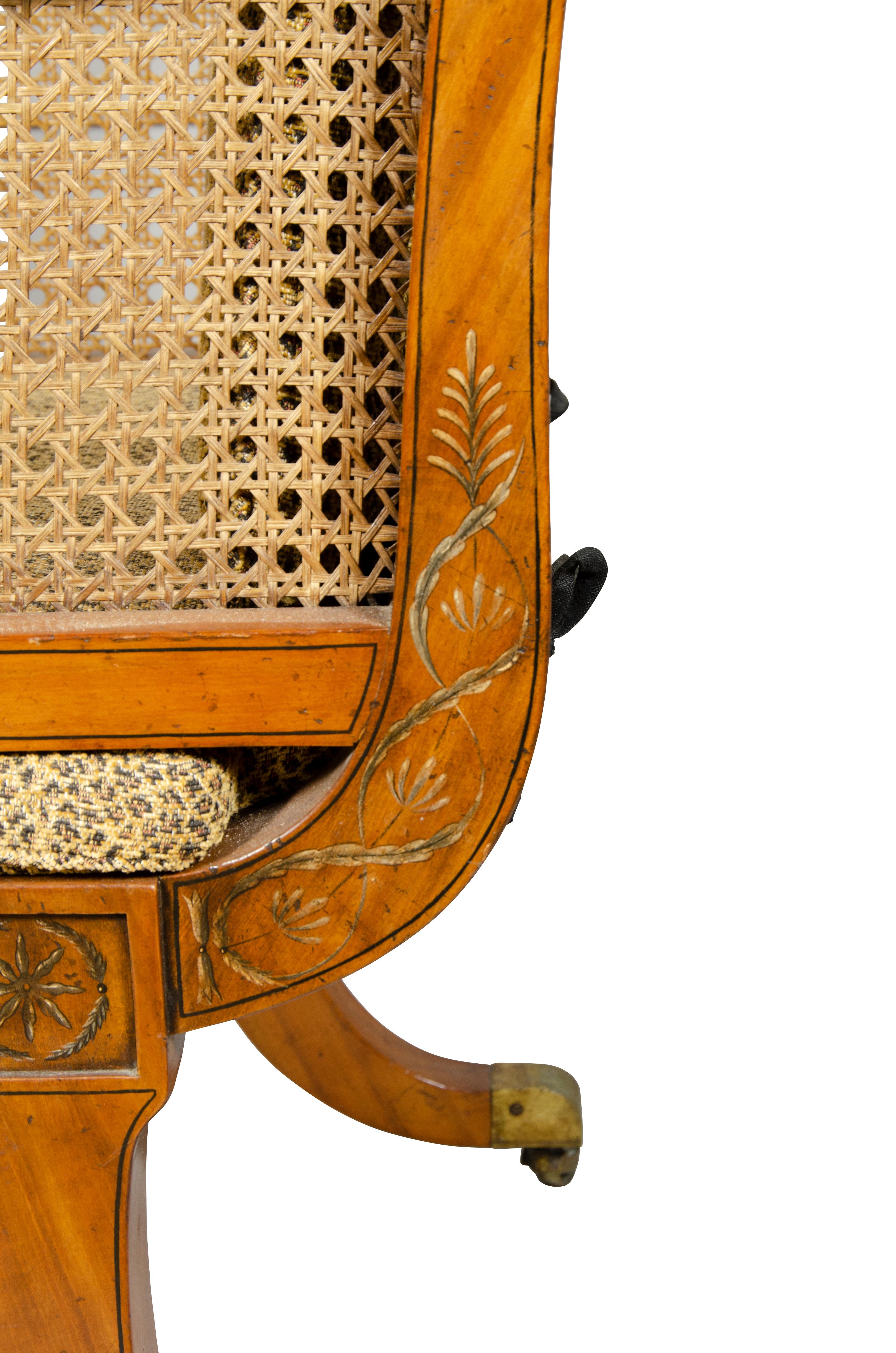 Sessel aus Seidenholz und lackiertem Lack im späten Regency-Stil im Angebot 10