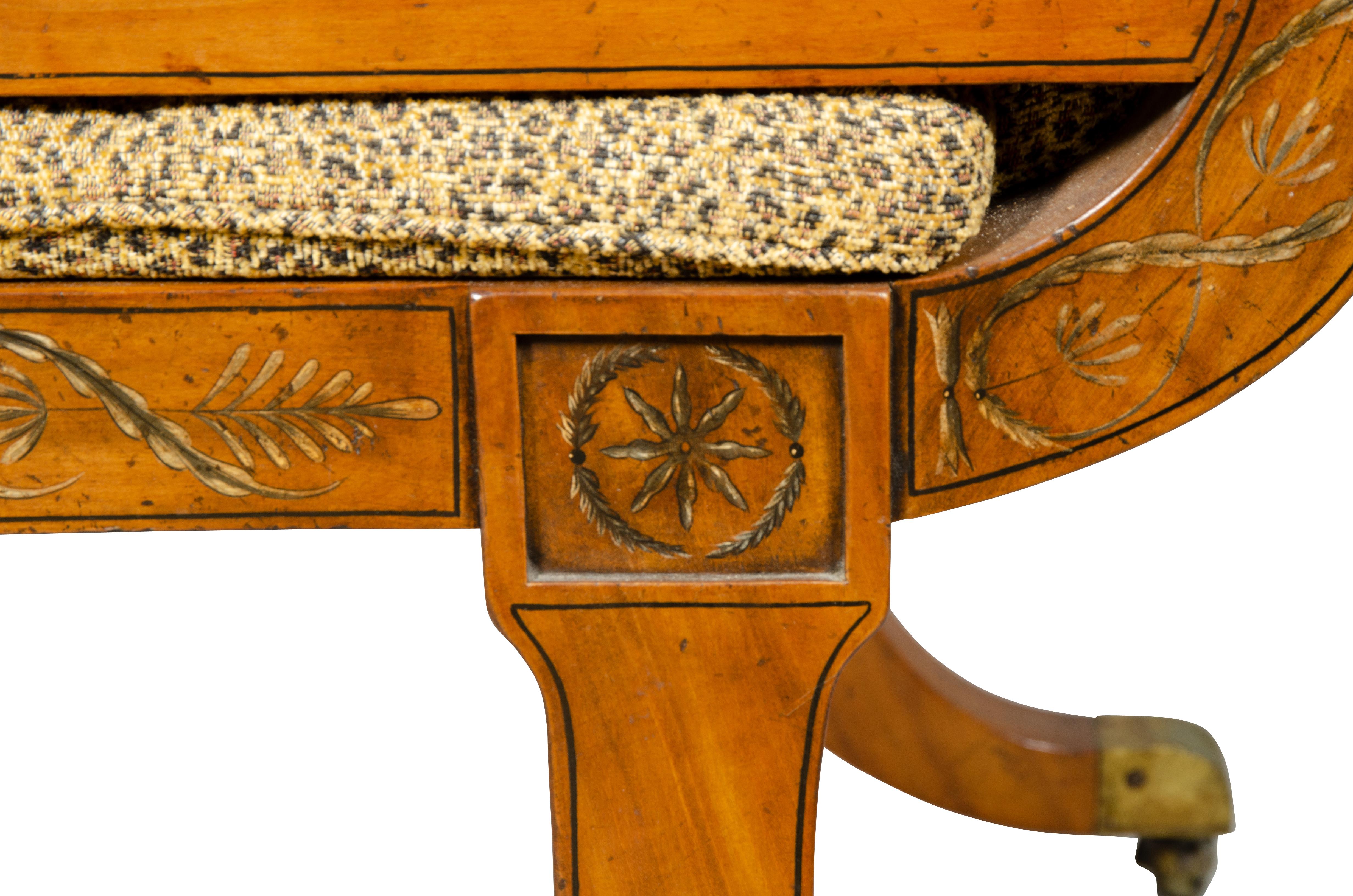 Sessel aus Seidenholz und lackiertem Lack im späten Regency-Stil im Angebot 11