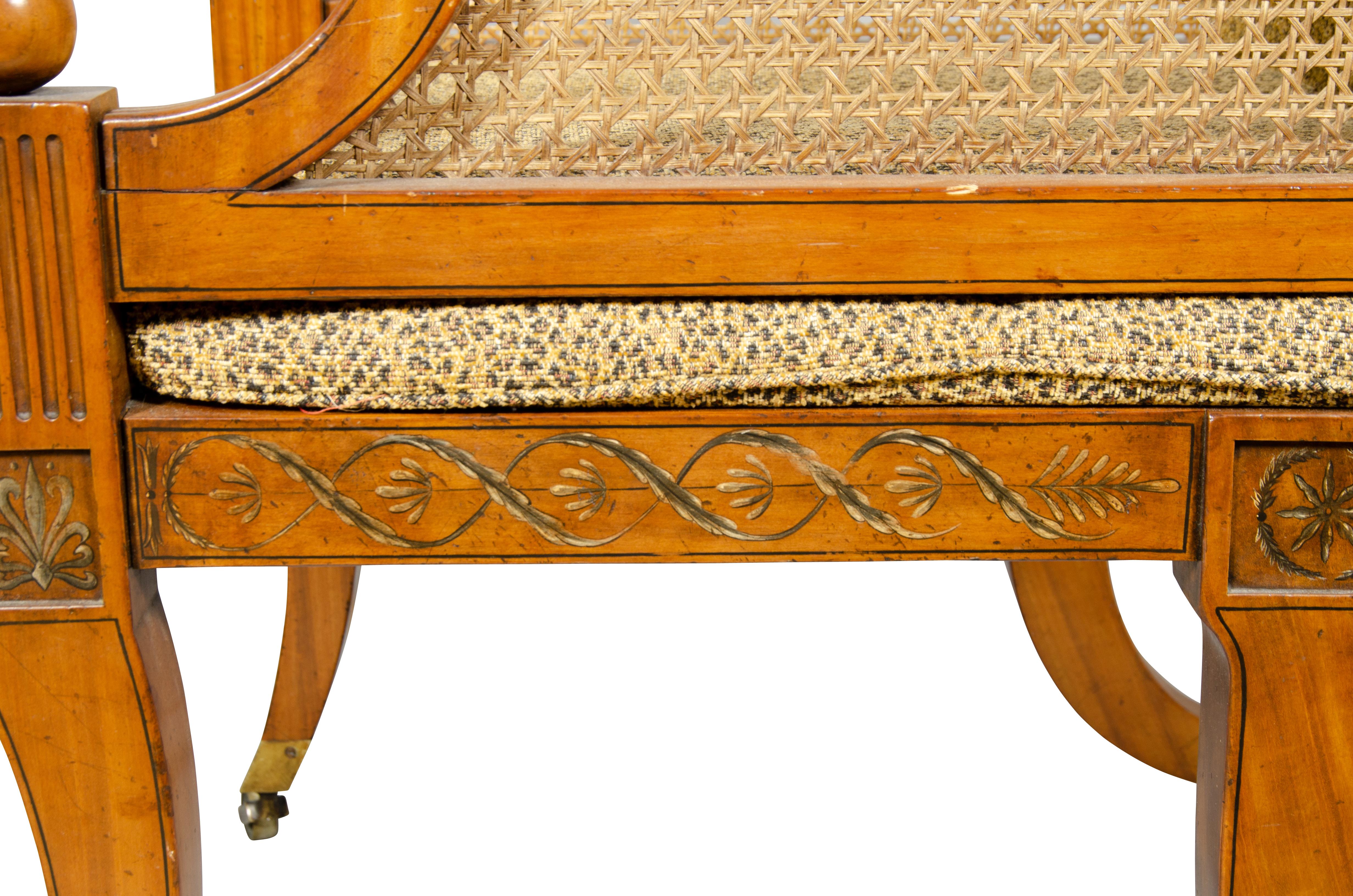 Sessel aus Seidenholz und lackiertem Lack im späten Regency-Stil im Angebot 12