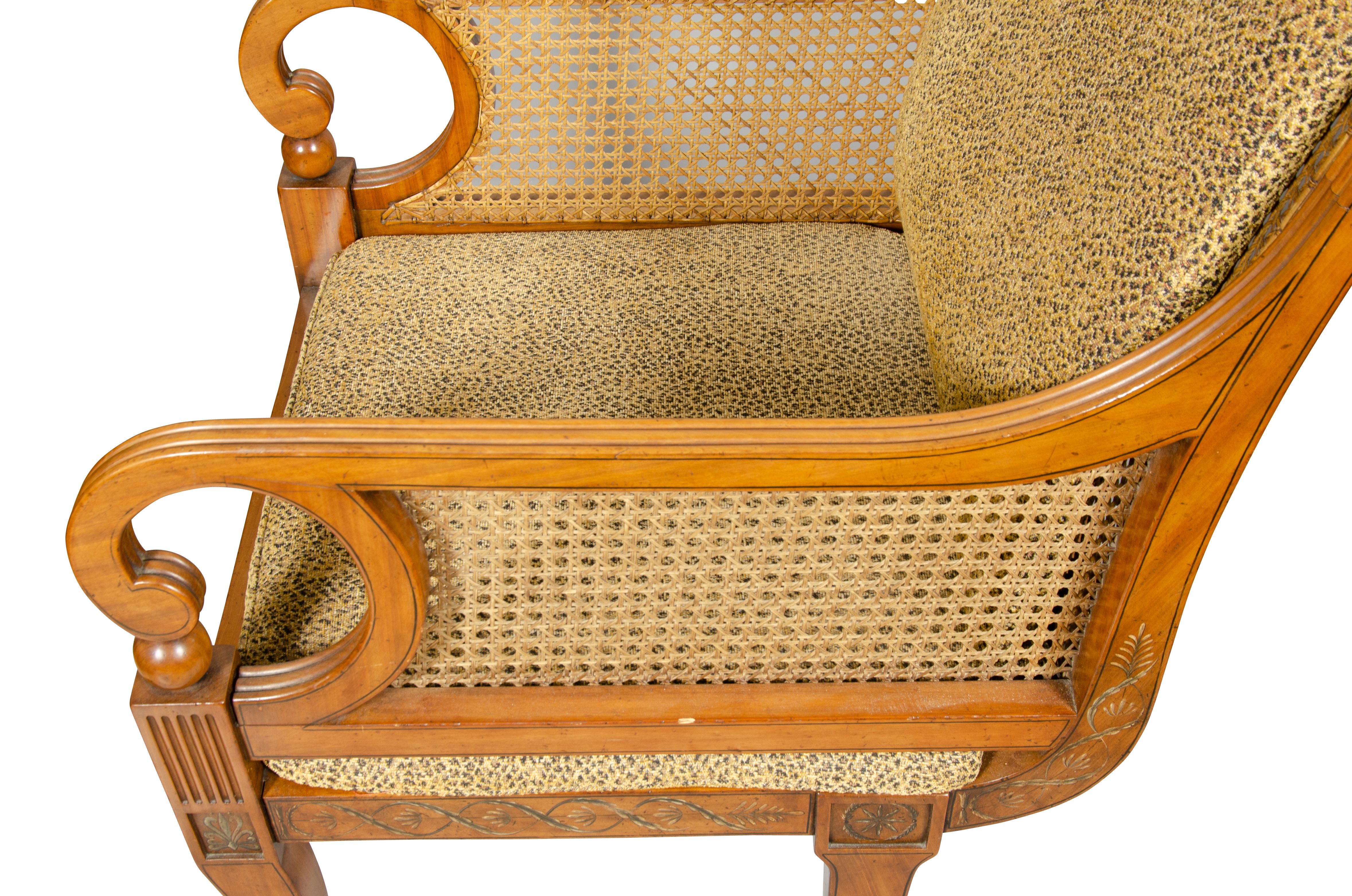 Sessel aus Seidenholz und lackiertem Lack im späten Regency-Stil im Angebot 14
