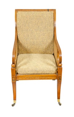 Late Regency Satinwood and Painted Armchair
