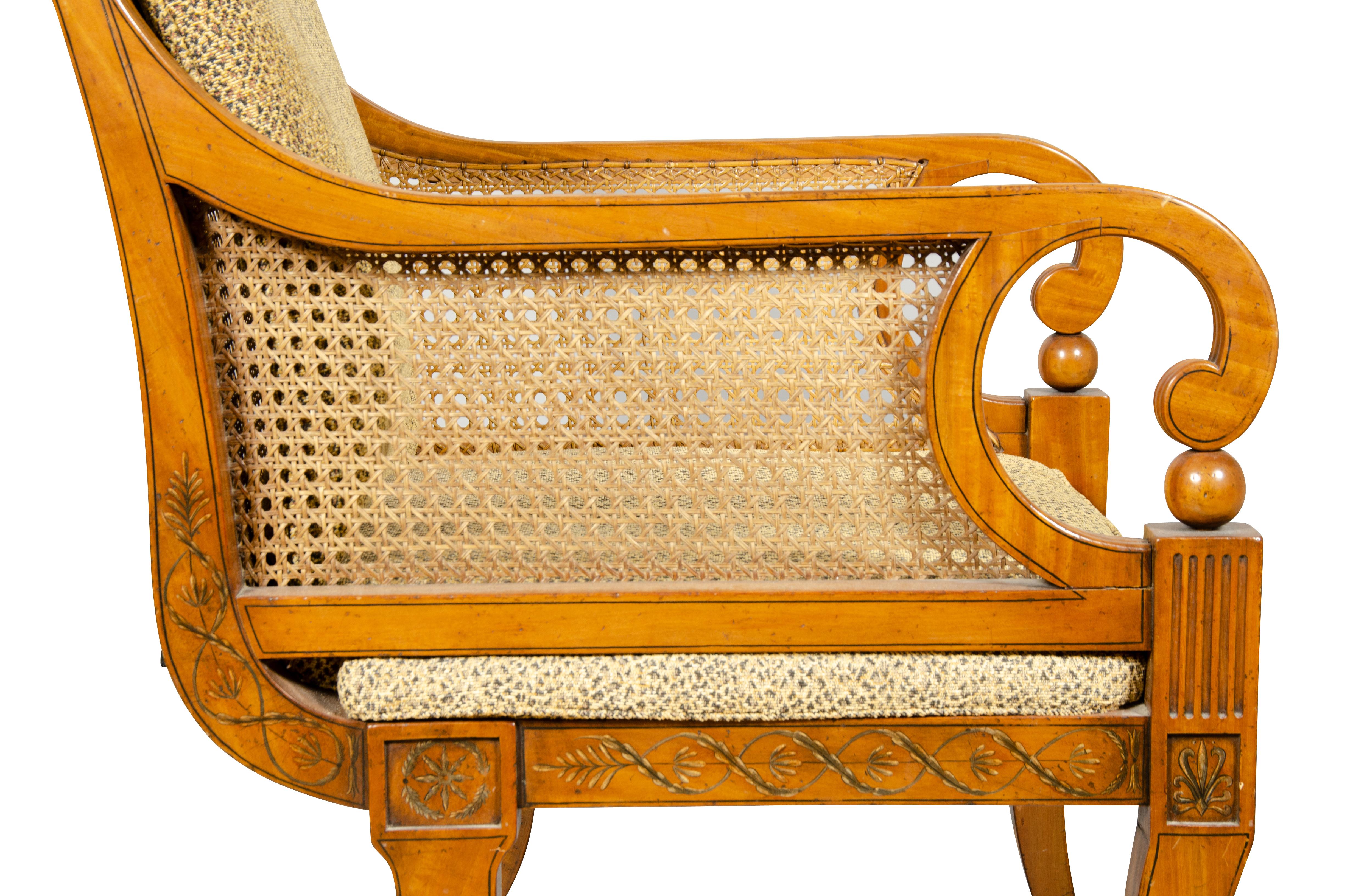 Sessel aus Seidenholz und lackiertem Lack im späten Regency-Stil im Angebot 3