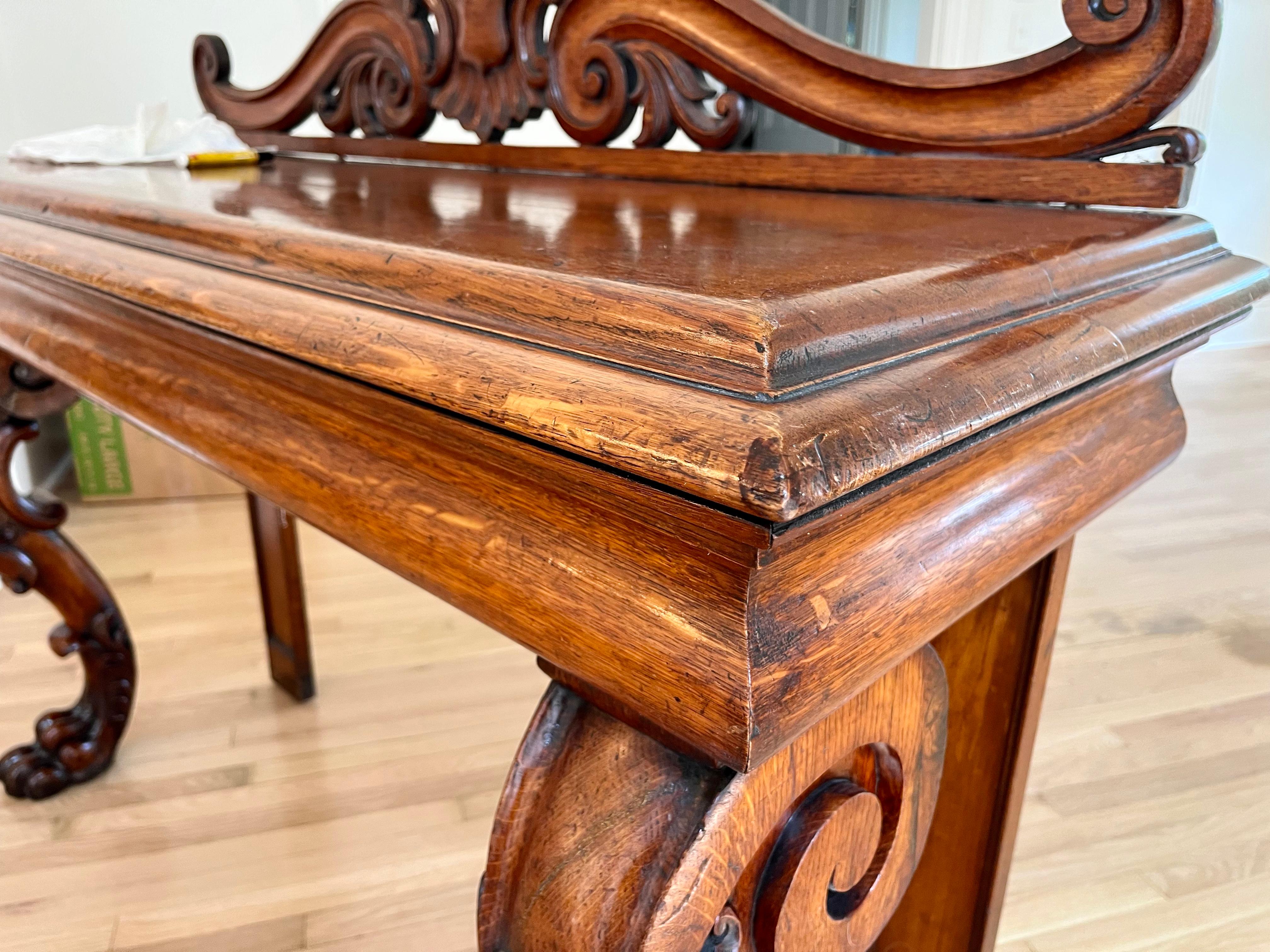 Late Regency William IV Carved Desserte Console or Server Sideboard For Sale 1