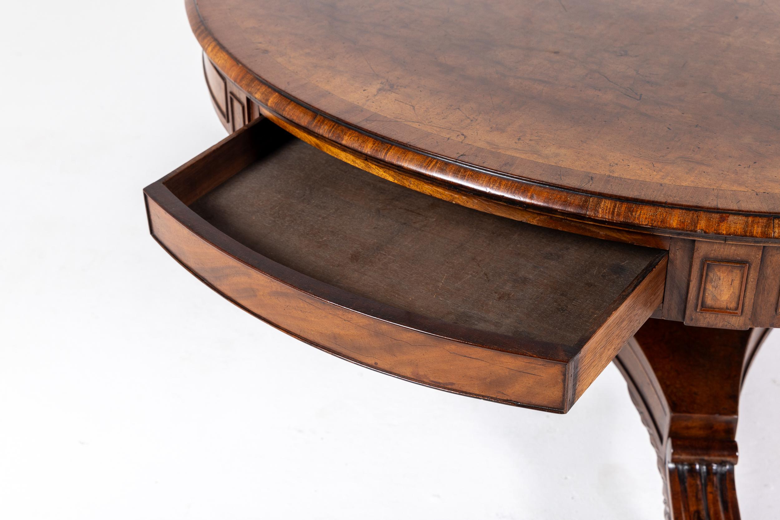 Mid-19th Century Late Regency/William IV Mahogany Drum/Centre Table For Sale