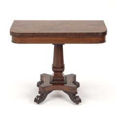 Late Regency / William IV Plum Pudding Mahogany Fold-Over Table, c.1825–1835